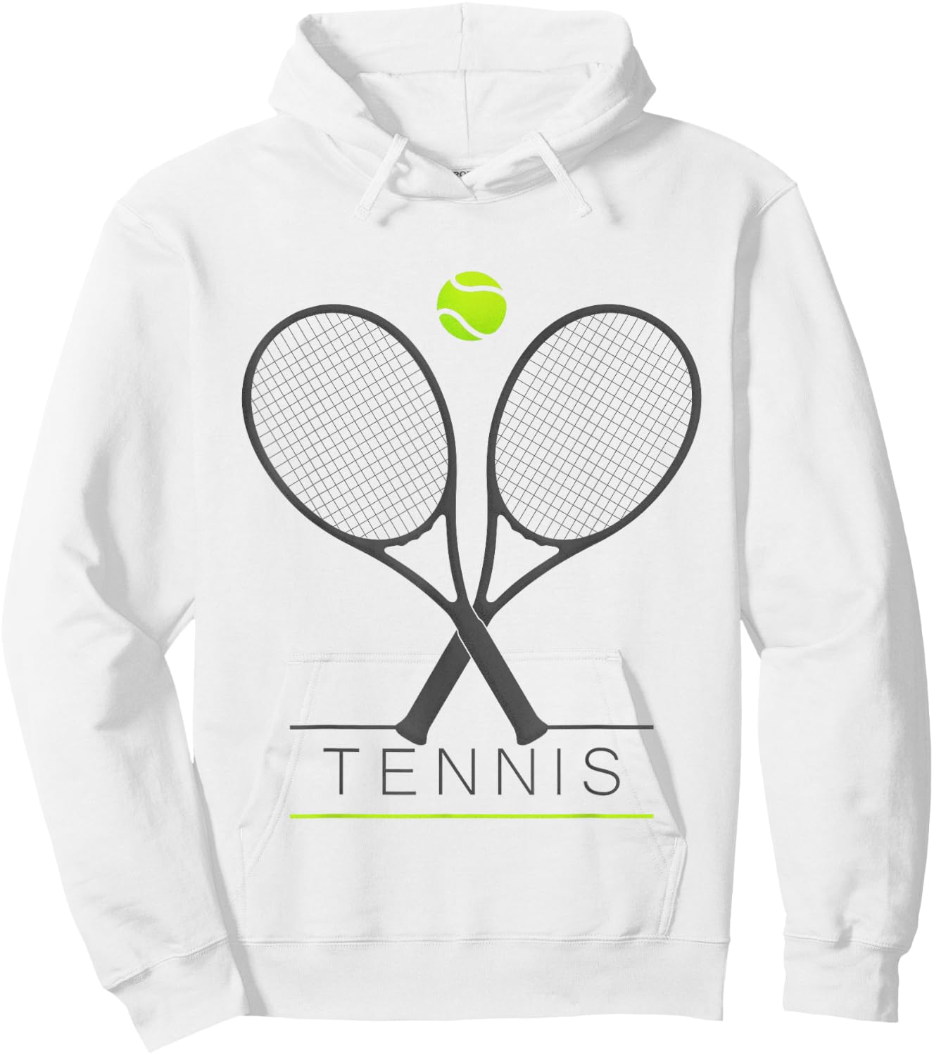 Tennis Women Men Trendy Tennis Rackets & Ball Hoodie - Hoodie | White