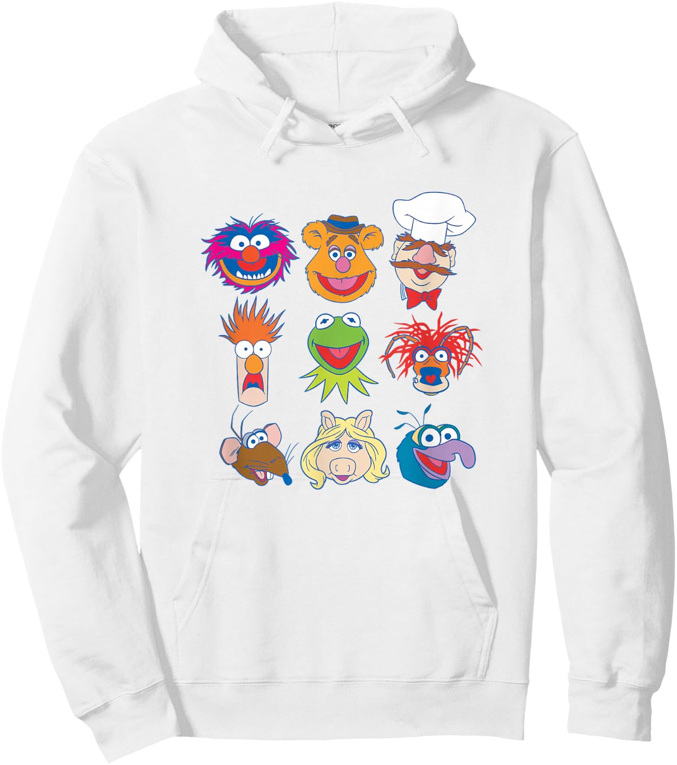 Disney The Muppets Classic Characters Group Shot Logo Hoodie - Hoodie | White