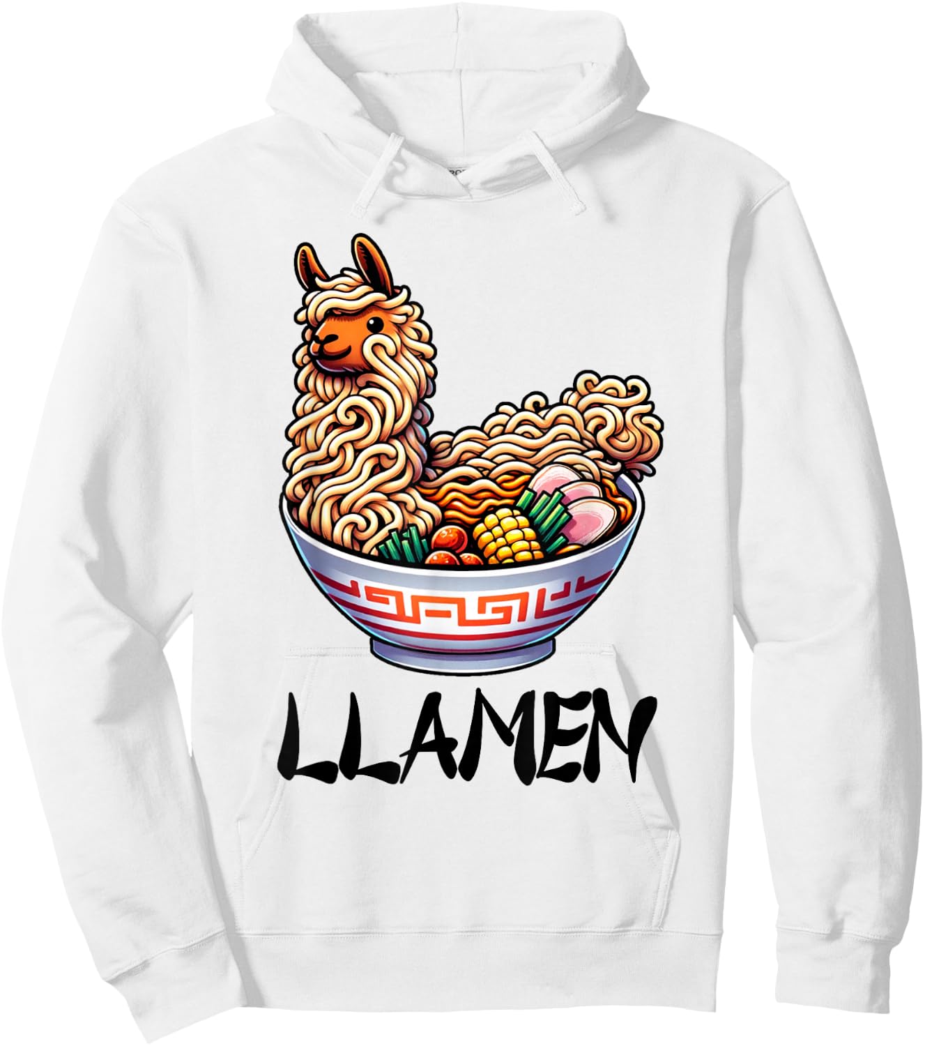 Llamen Noodles Chinese Food Alpaca Llama Lover Hoodie - Hoodie | White