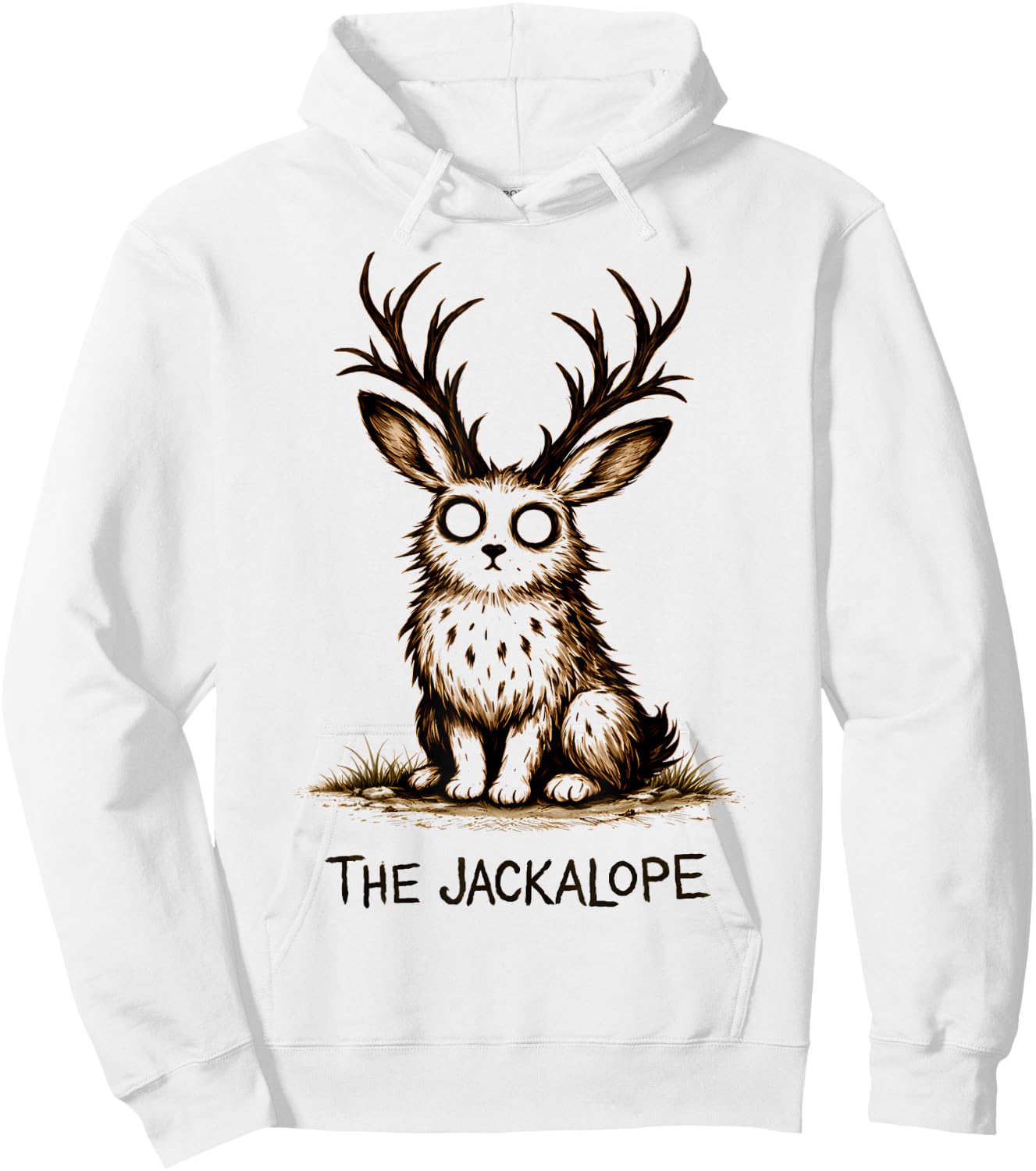 Jackalope Cute Creepy Cryptid Hoodie - Hoodie | White