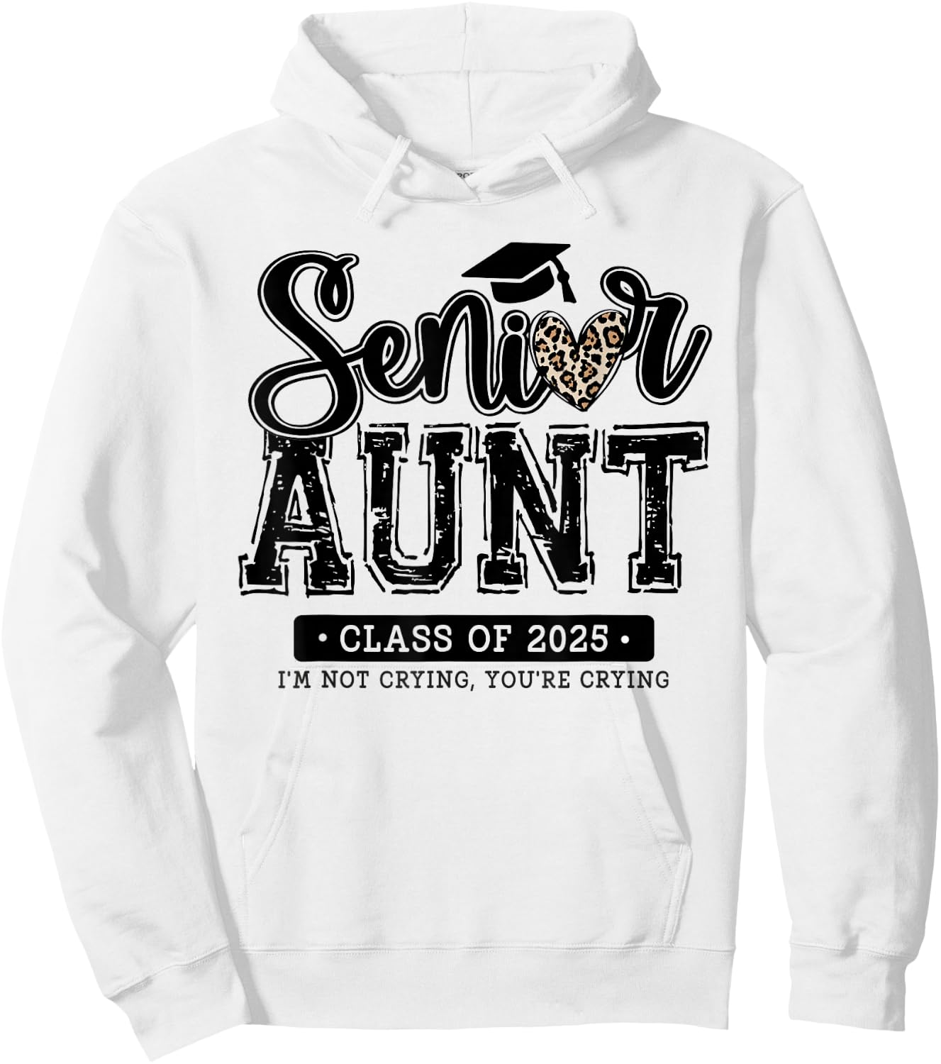 Proud Senior Aunt Class Of 2025 Family Graduation Aunt Hoodie - Hoodie | White