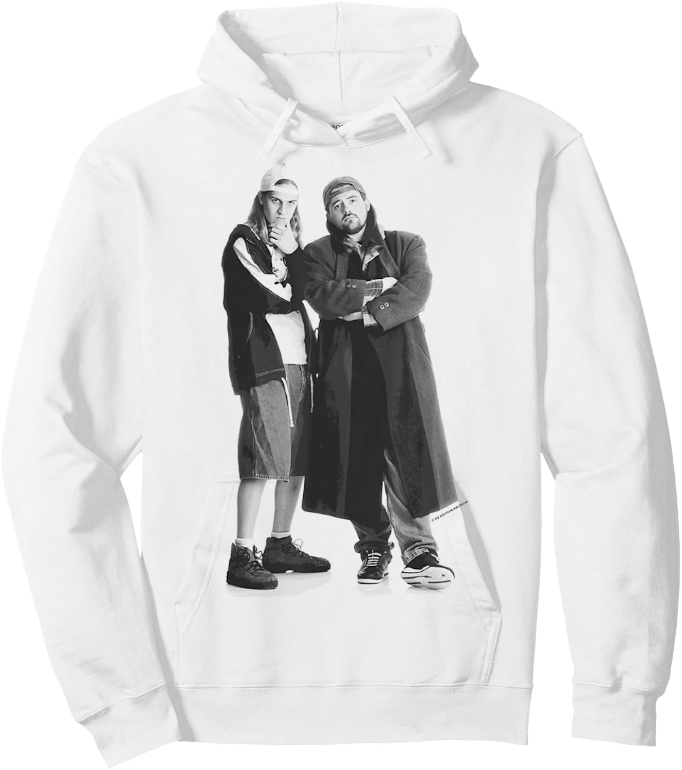 Jay & Silent Bob Black & White Standing Portrait Hoodie - Hoodie | White
