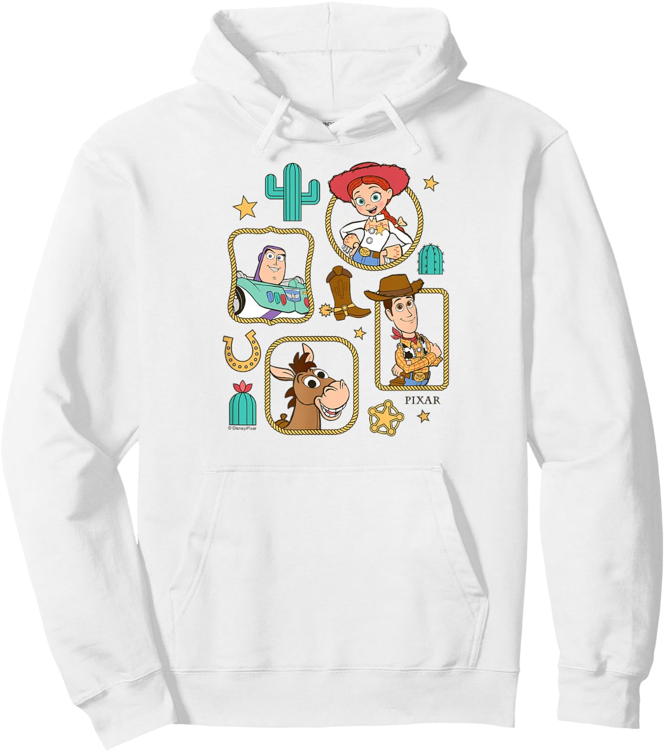 Toy Story 5 - Woody Jessie Buzz Bullseye Western Frames Hoodie - Hoodie | White