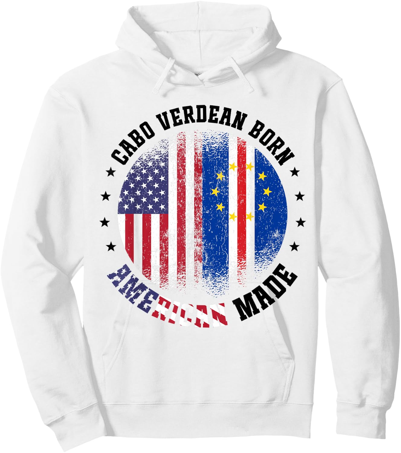 Cabo Verdean Flag American US Flag Outfit for Cabo Verde Hoodie - Hoodie | White