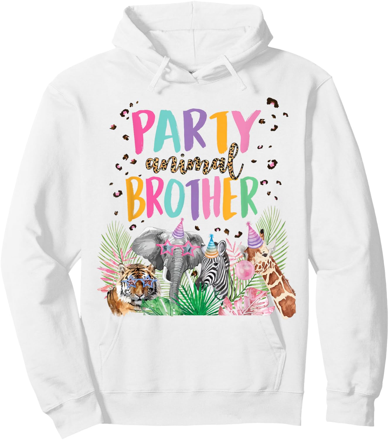 Brother Of The Birthday Boy Girl Zoo Theme Animal Party Hoodie - Hoodie | White