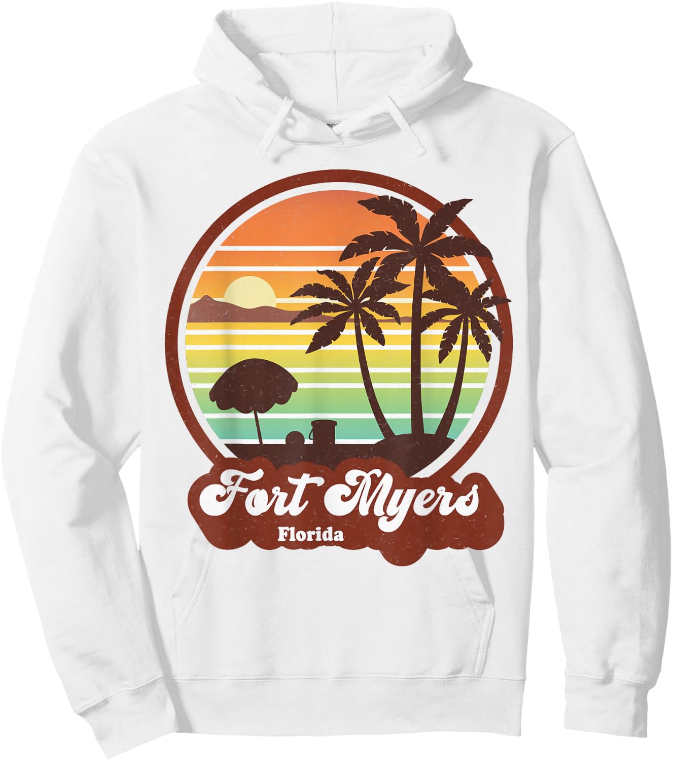 Vintage Fort Myers Beach Souvenirs Florida Beach FL Retro Hoodie - Hoodie | White