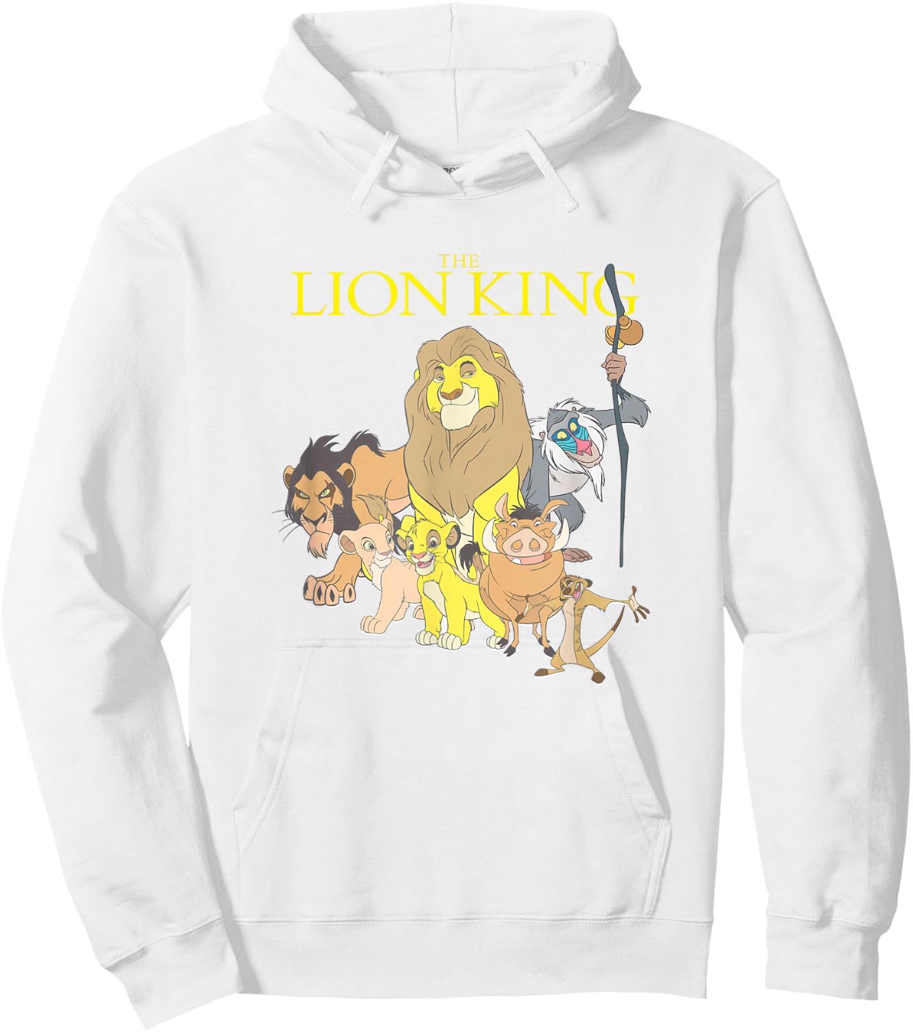 Disney The Lion King Main Characters Group Shot Chest Poster Hoodie - Hoodie | White