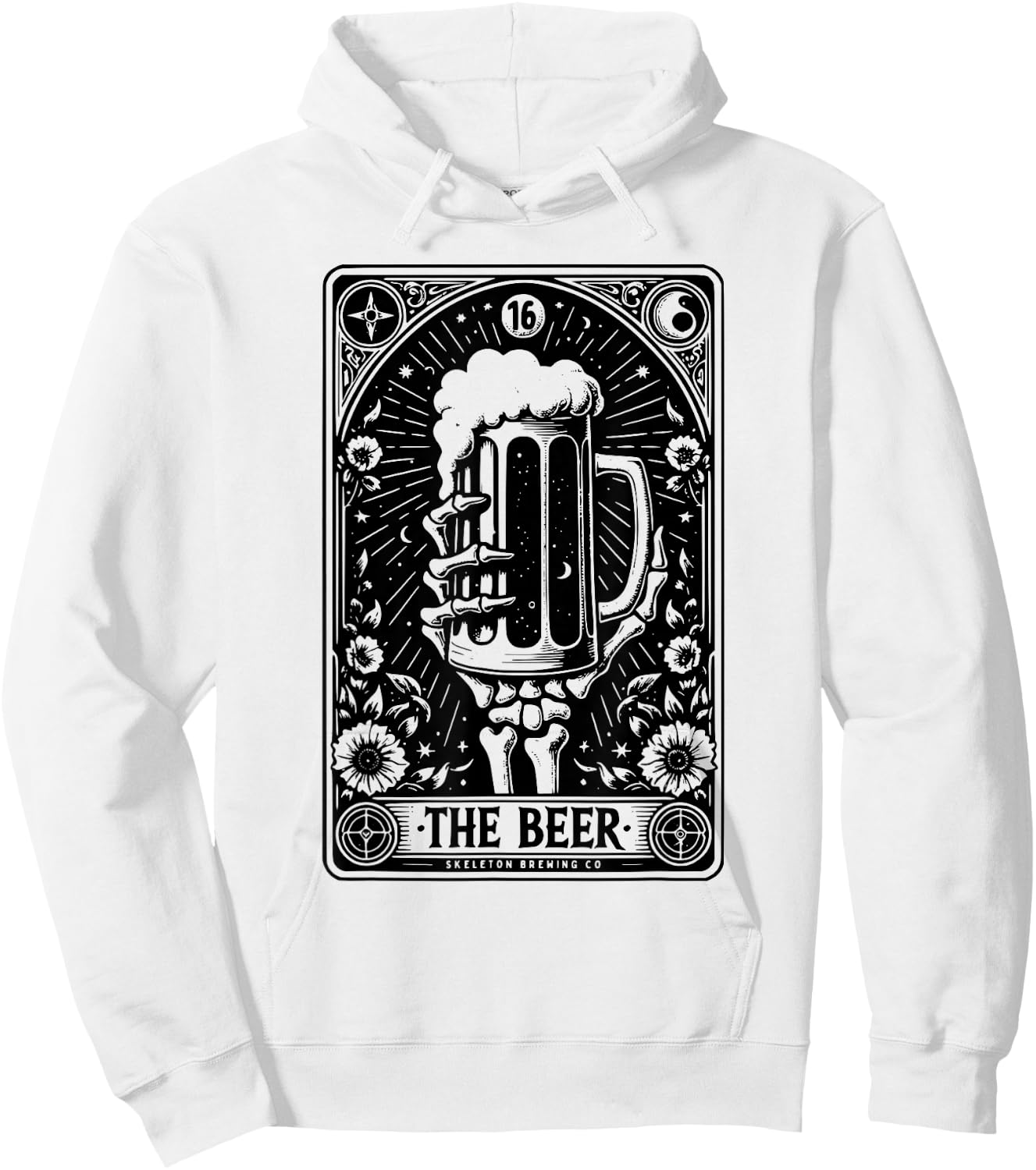 Tarot Card The Beer Beer Skeleton Beer Glass Tarot Cards Hoodie - Hoodie | White