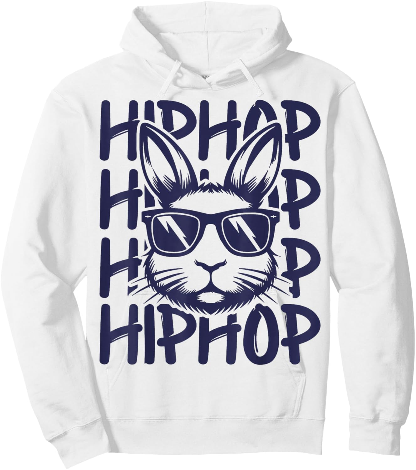Hip Hop Bunny Sunglasses Easter For Kids Boys Men Hoodie - Hoodie | White