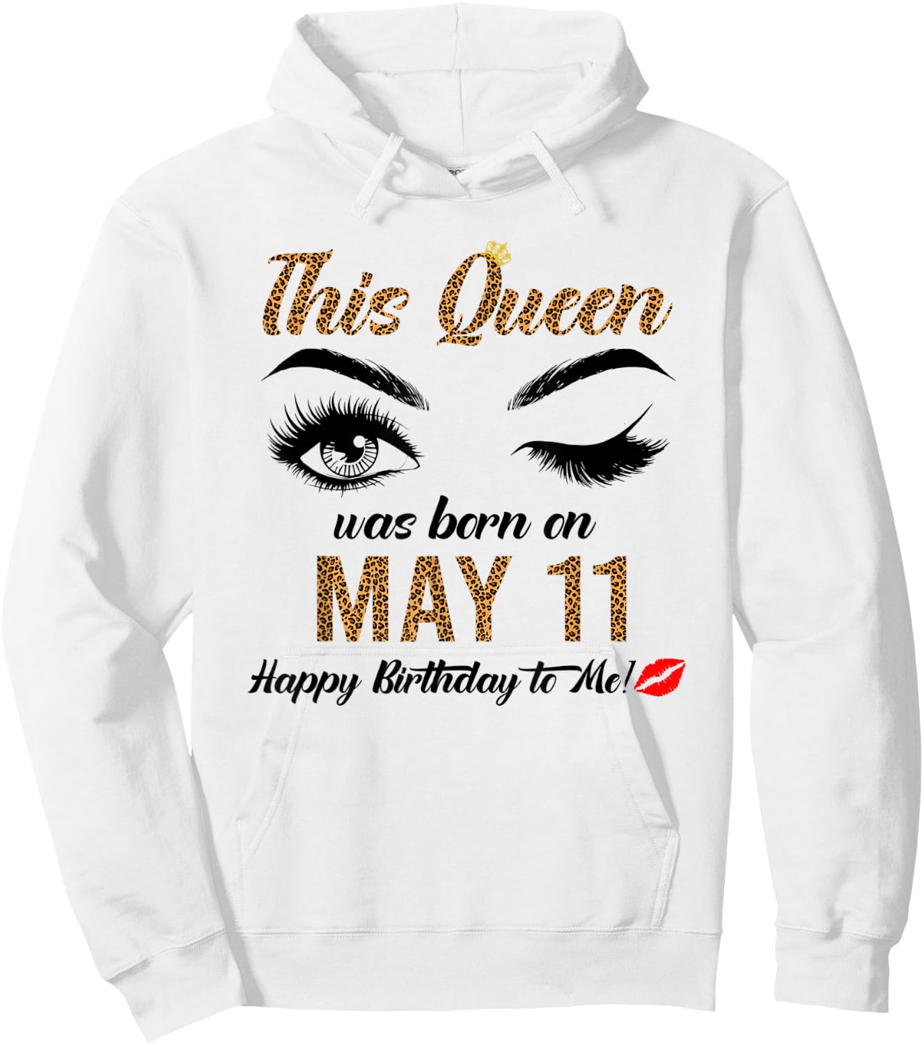 Queens are born on May 11th A queen was born in May Hoodie - Hoodie | White