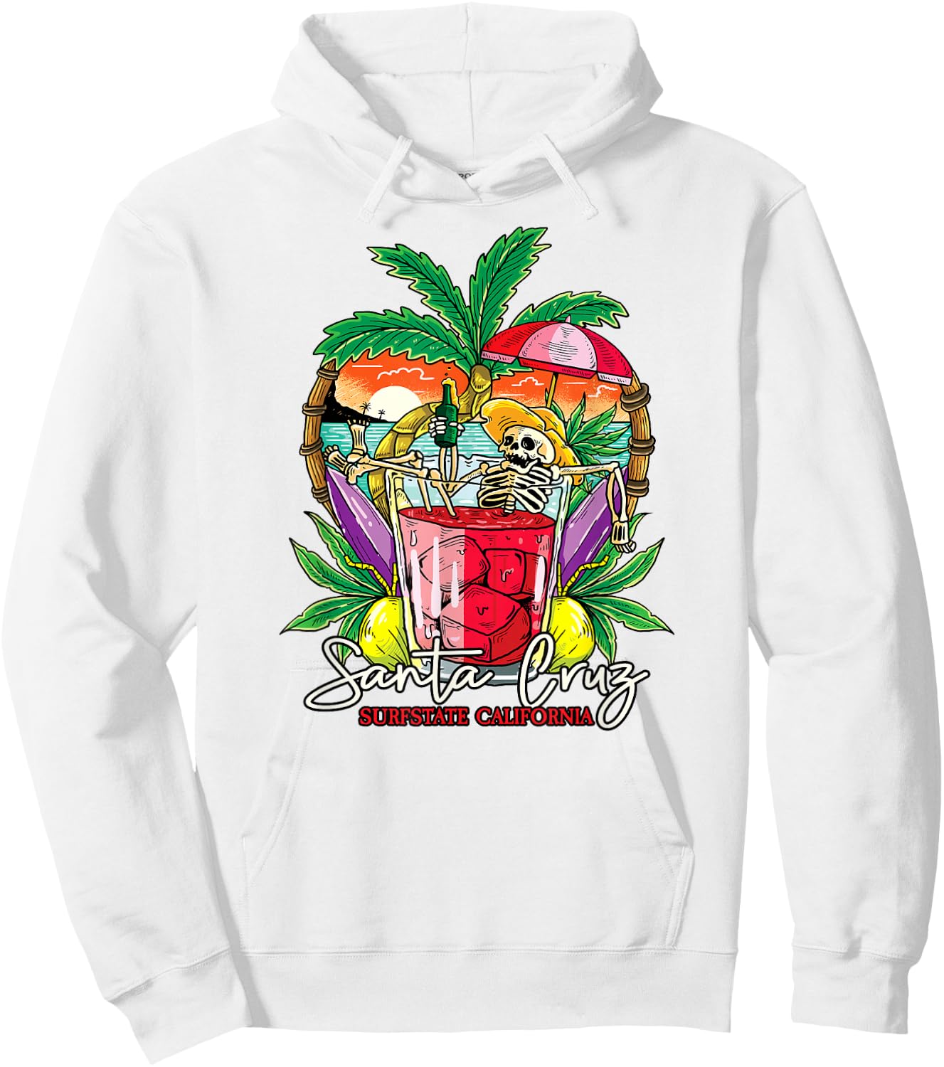 Santa Cruz CA Kalifornien Surfer I Santa Cruz Kalifornien Hoodie - Hoodie | White