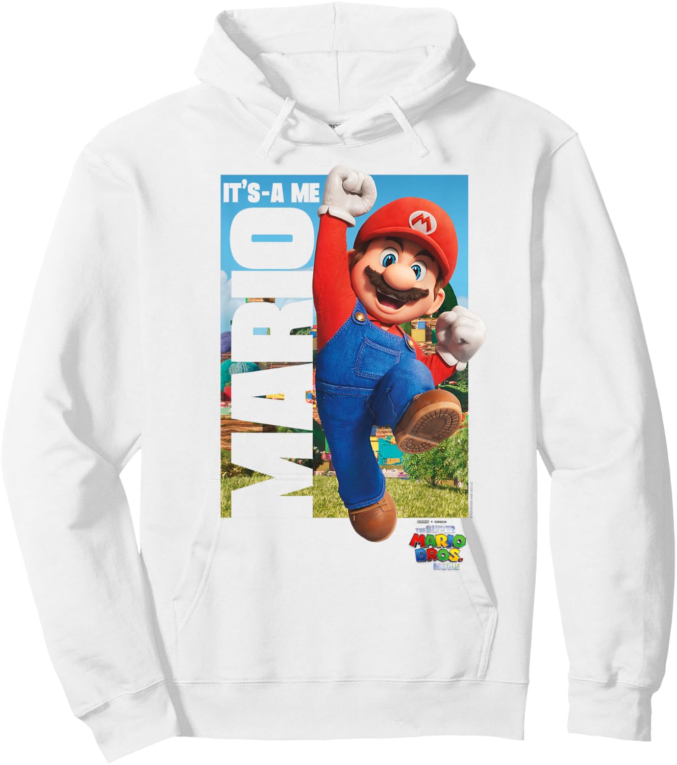 The Super Mario Bros. Movie It's-a Me Mario Poster , White Hoodie - Hoodie | White