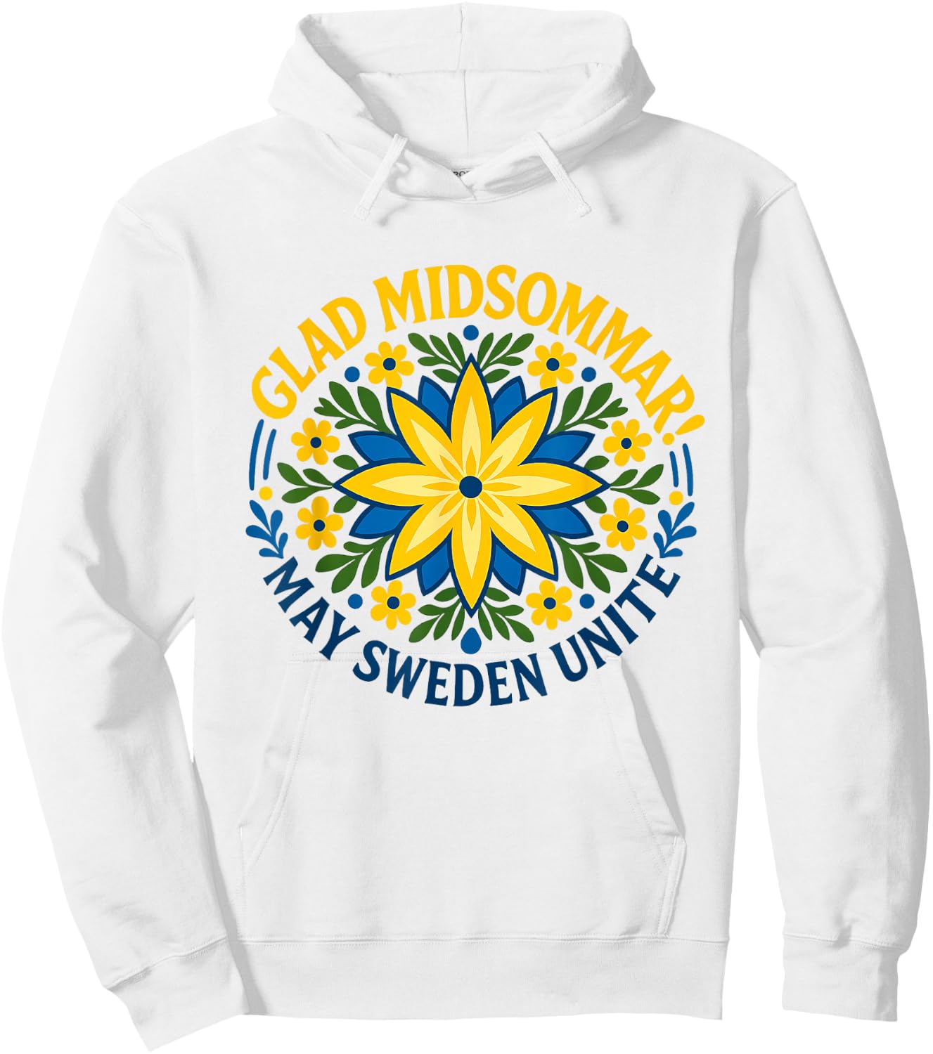 Midsommar Festival Sweden Culture Nordic Folk Art Swedish Hoodie - Hoodie | White