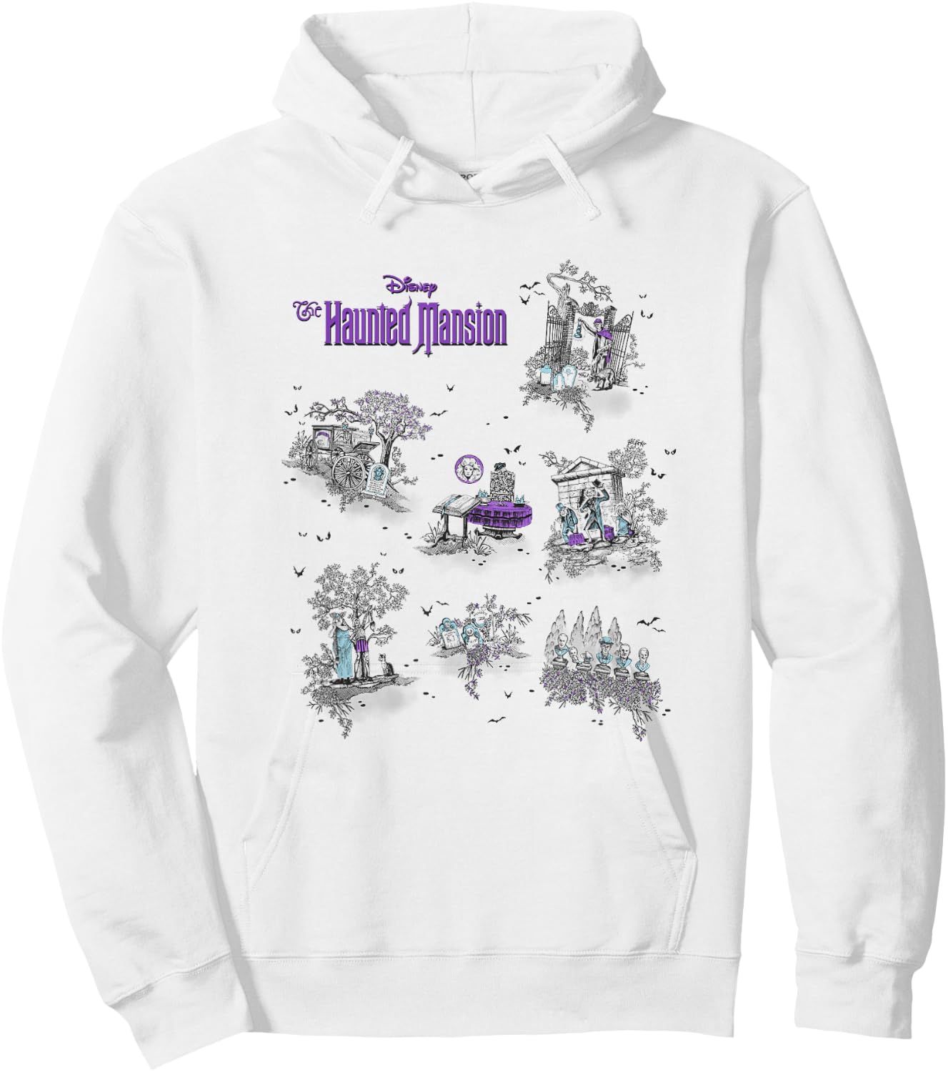 The Haunted Mansion Iconic Locations Collage Poster Hoodie - Hoodie | White