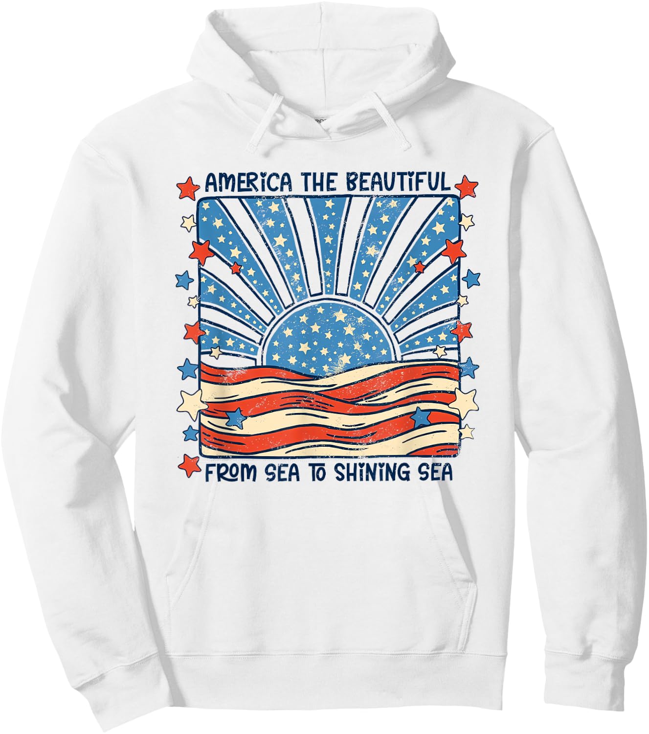 America the Beautiful from sea to Shining sea Hoodie - Hoodie | White