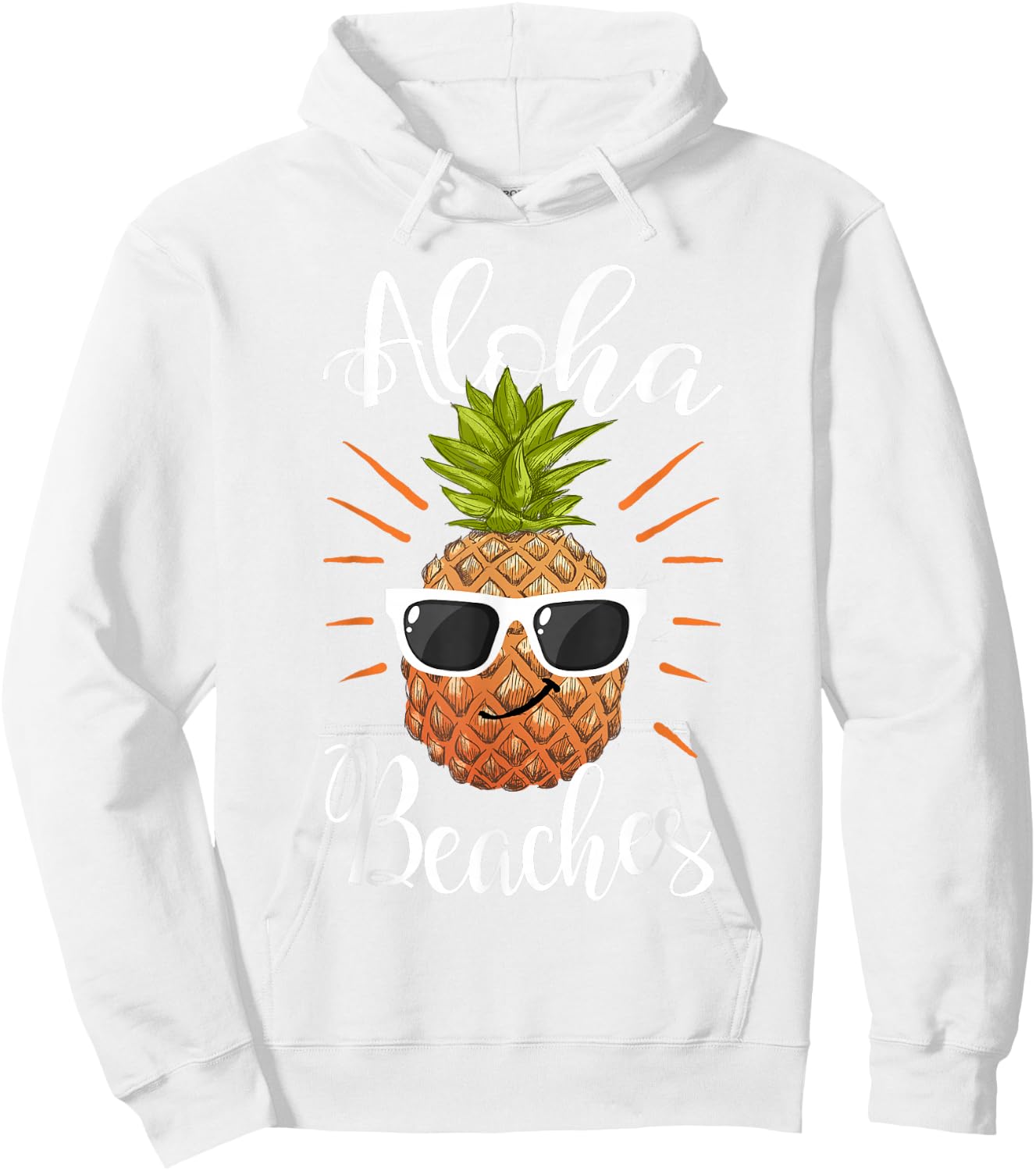 Aloha Beaches Hawaii Pineapple Sunglasses Hoodie - Hoodie | White
