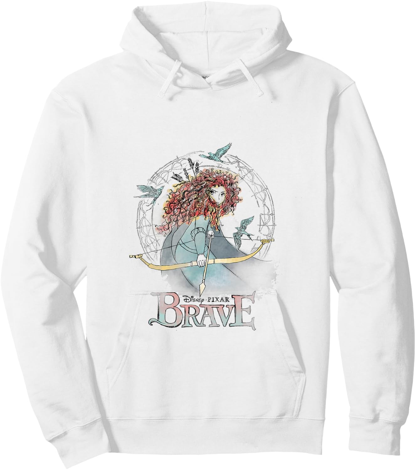 Disney Brave Merida Water Color Sketch Graphic Hoodie - Hoodie | White