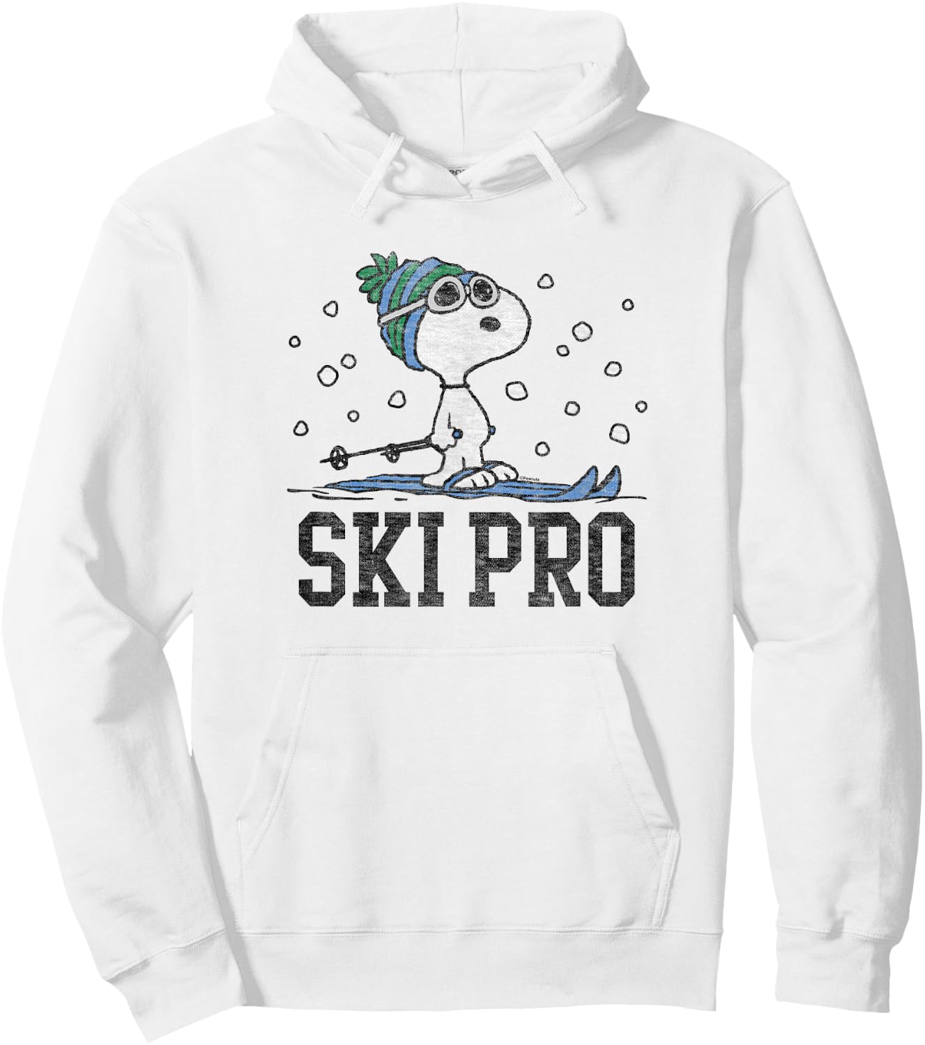 Peanuts Snoopy Ski Pro , White Hoodie - Hoodie | White