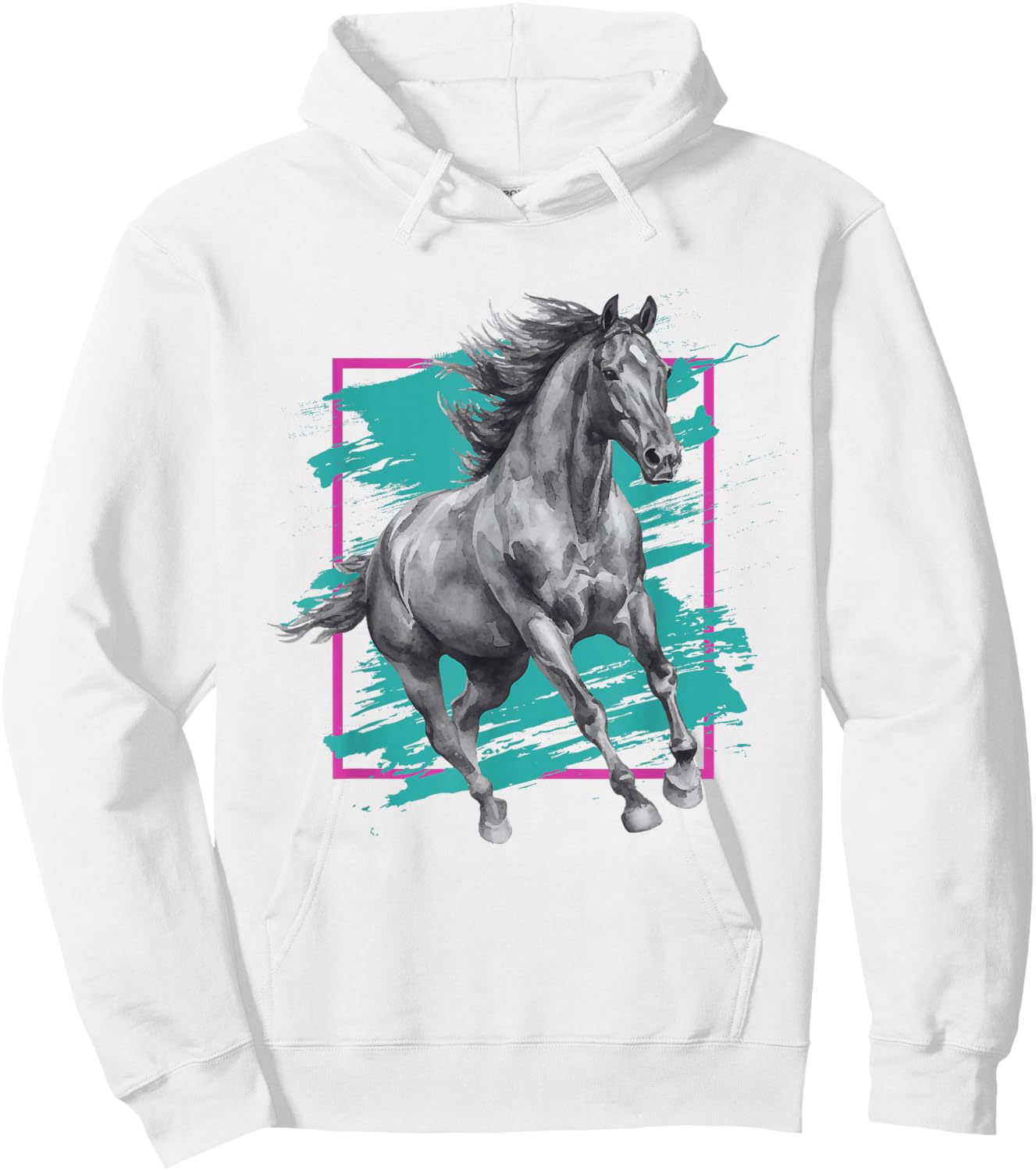 Horse Vintage y2k 90s Aesthetic Retro 2000s Hoodie - Hoodie | White