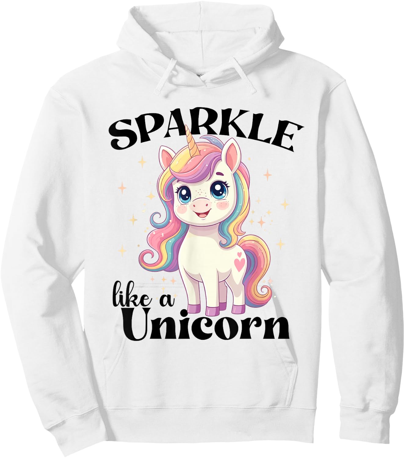 Cute Kawaii Sparkly Unicorn Pastel Magic Rainbow Fantasy Hoodie - Hoodie | White