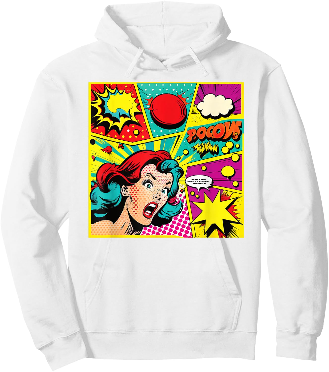 Funny Retro Comic Pop Art Shirt Fun Cartoon Comics Manga , White Hoodie - Hoodie | White