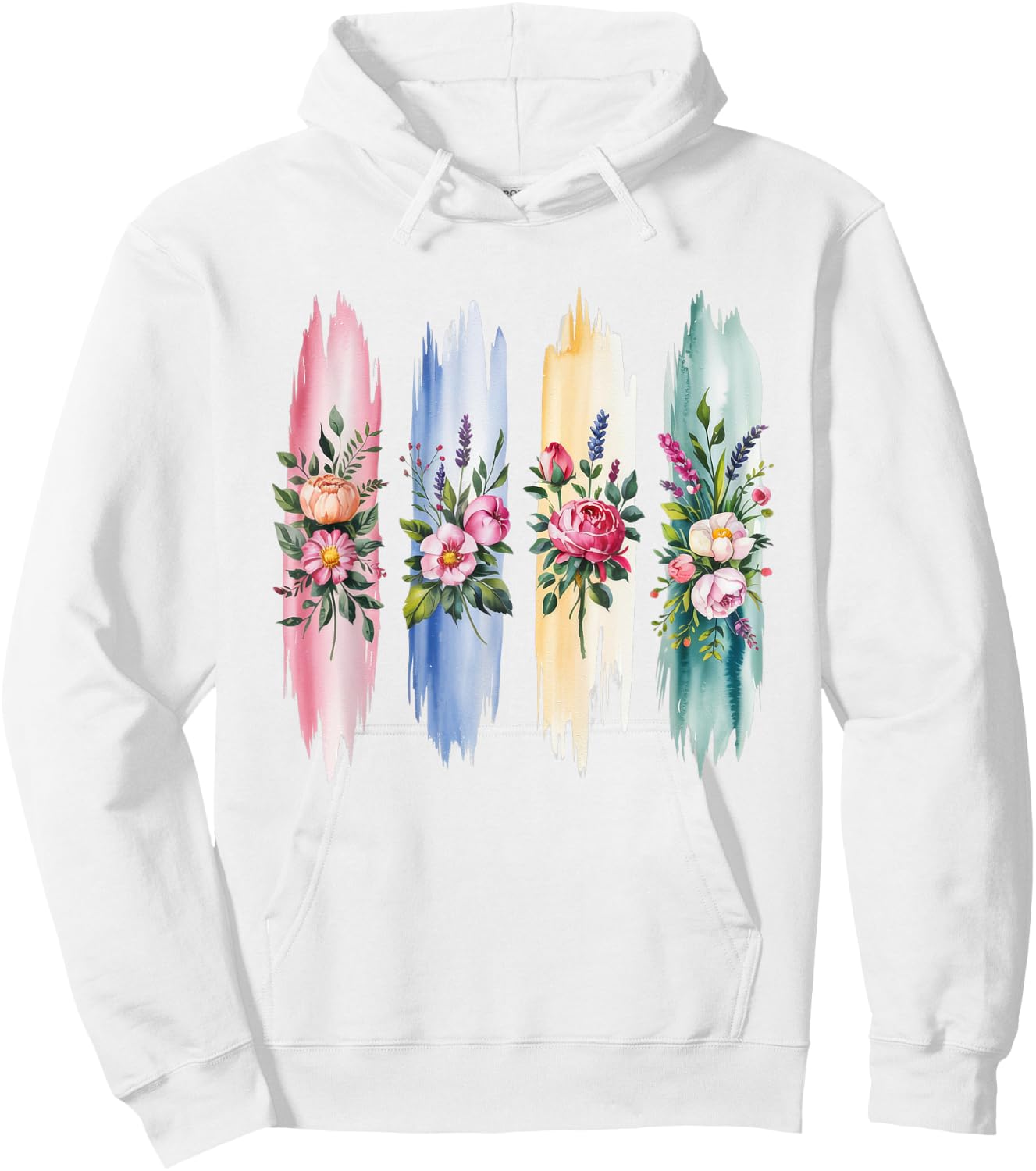 Coquette Brushstroke Summer Flower Floral Wildflower Hoodie - Hoodie | White