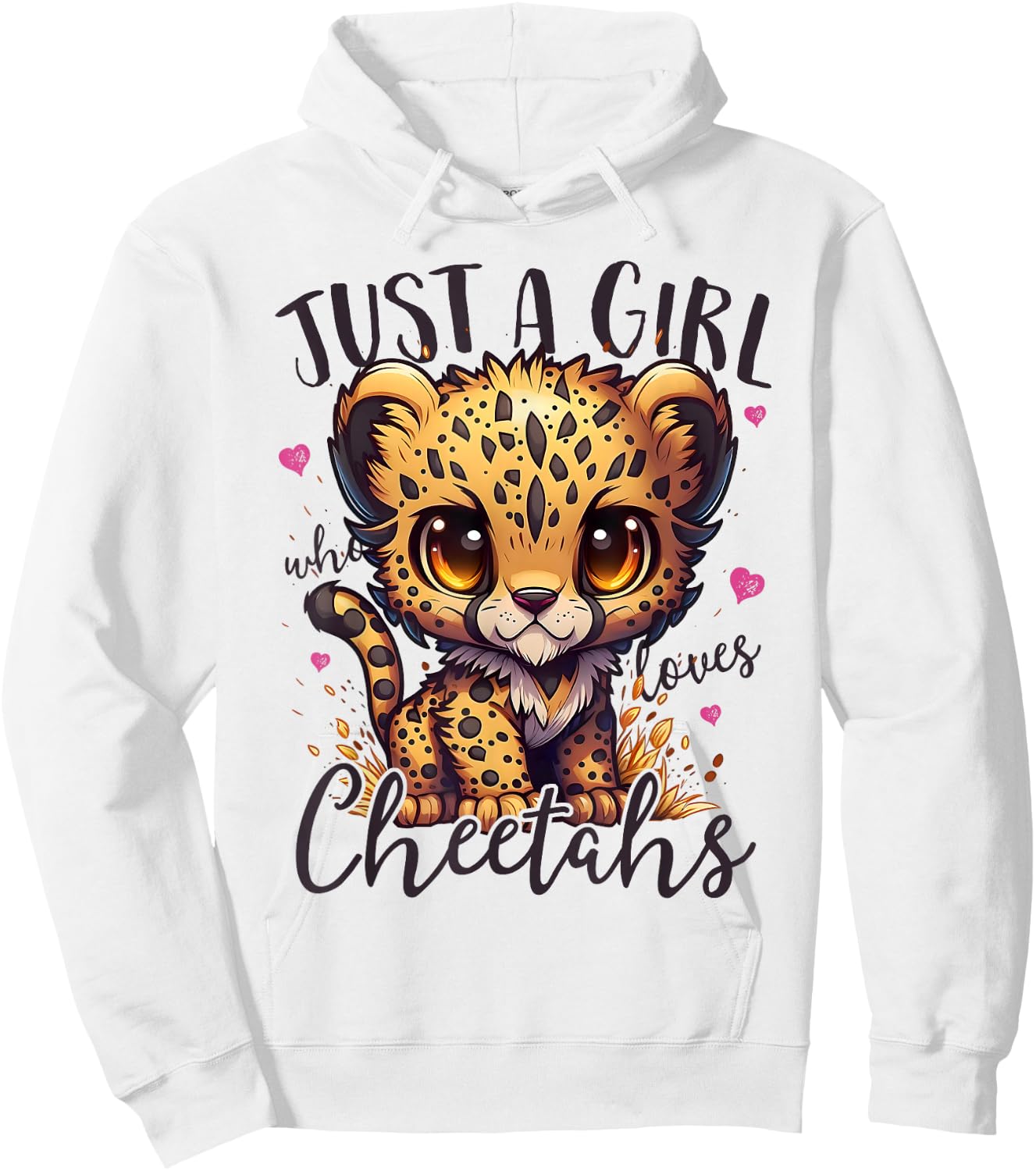 Just A Girl Who Loves Cheetahs Women Cheetah Cat Lover Hoodie - Hoodie | White
