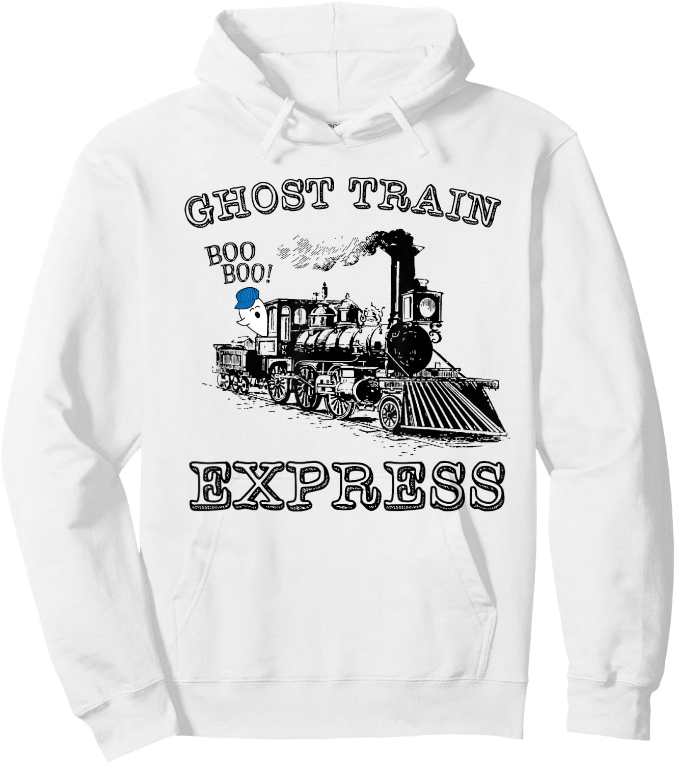 Halloween Ghost Train Express Boo Choo Funny Kids Boy Girl Hoodie - Hoodie | White