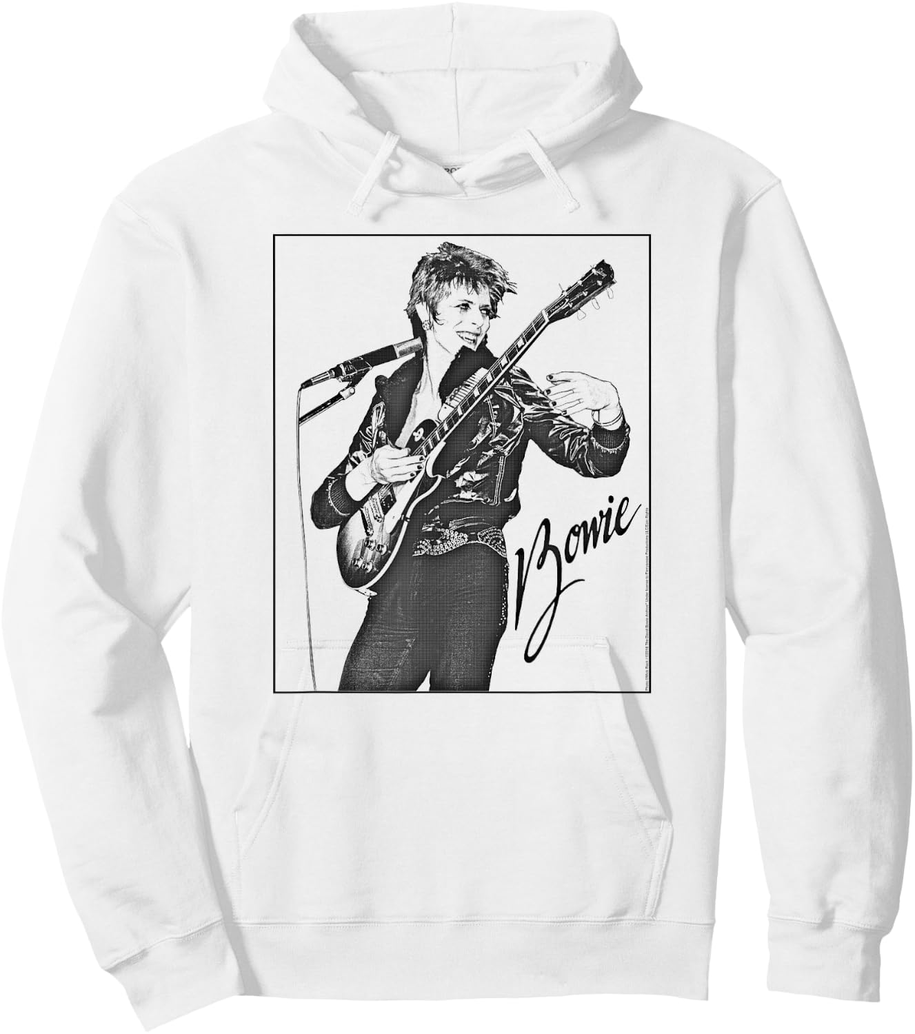 David Bowie -Adults , Grey, Small, Classic Fit, Short Sleeve, Themed- , Classic, Imported, Polyester 100% Hoodie - Hoodie | White