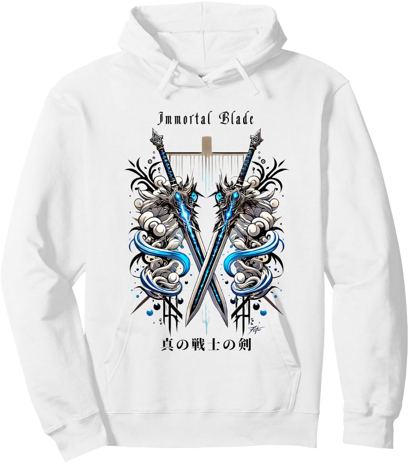 Immortal Blade in Japanese Anime retro vaporwave aesthetic Hoodie - Hoodie | White