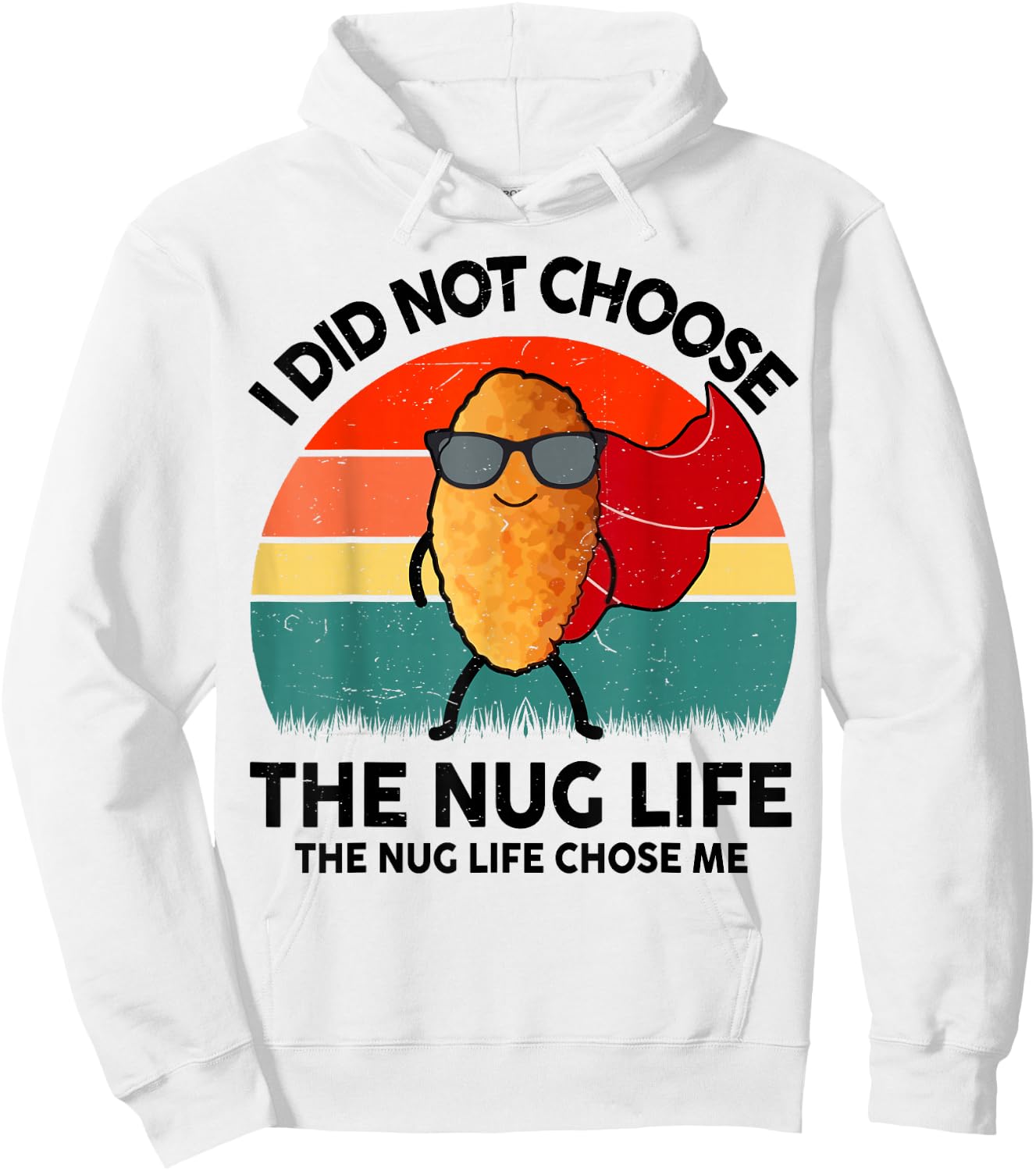 Funny Nug-Life Kids Toddler Boy I Love Chicken Nuggets Retro Hoodie - Hoodie | White