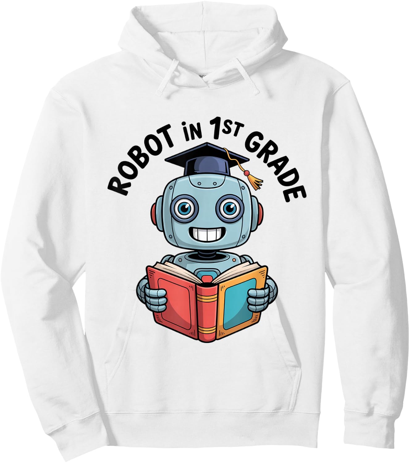 Robot in The Class Graduation Book Reading STEM Hoodie - Hoodie | White
