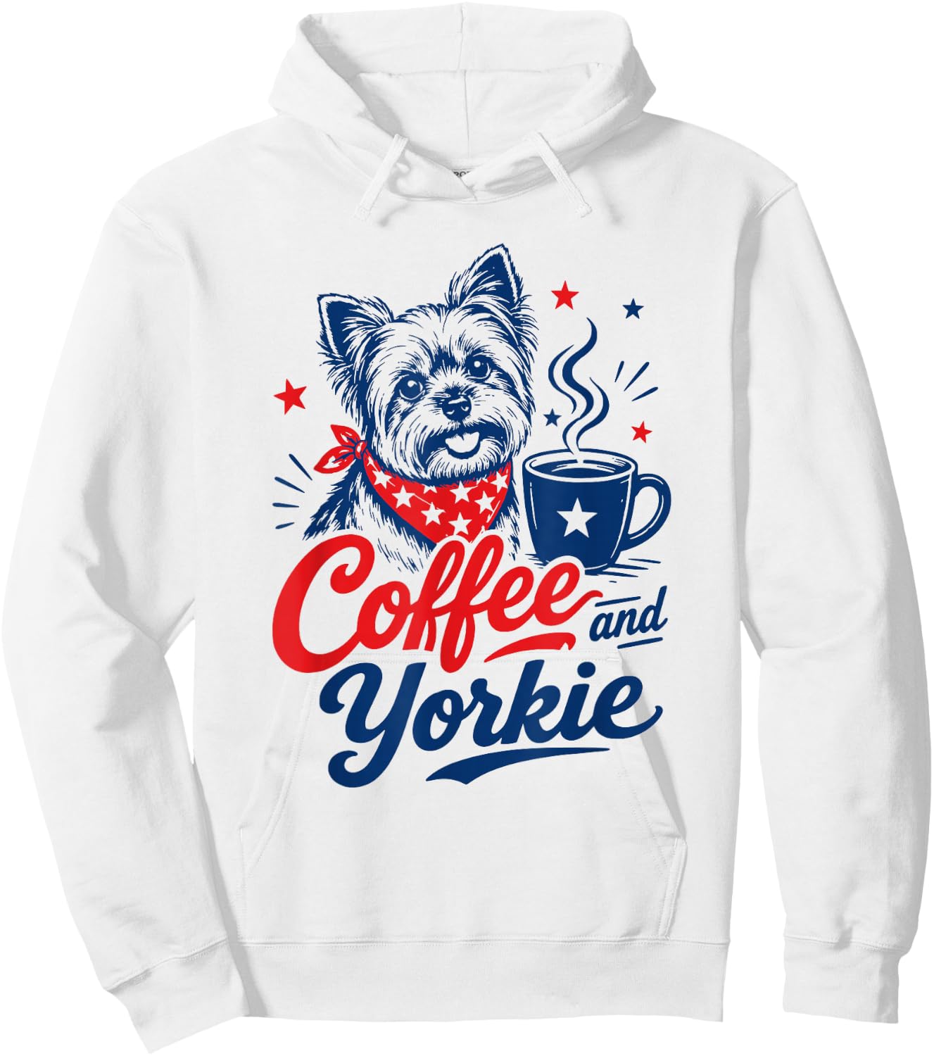Yorkie Owner Mom Dad Pet Lover Men Women Coffee and Yorkie Hoodie - Hoodie | White