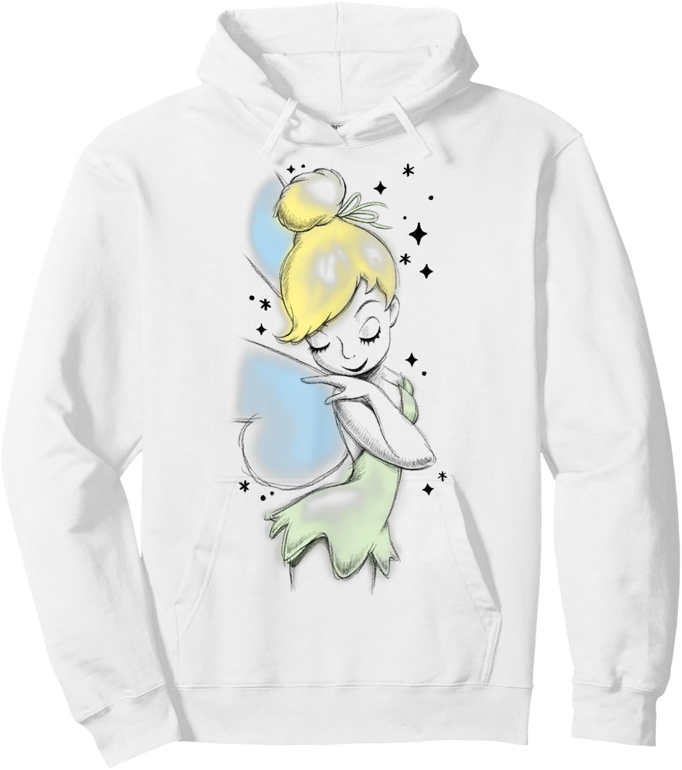 Disney Peter Pan Tinkerbell Airbrush Style Sketch Hoodie - Hoodie | White