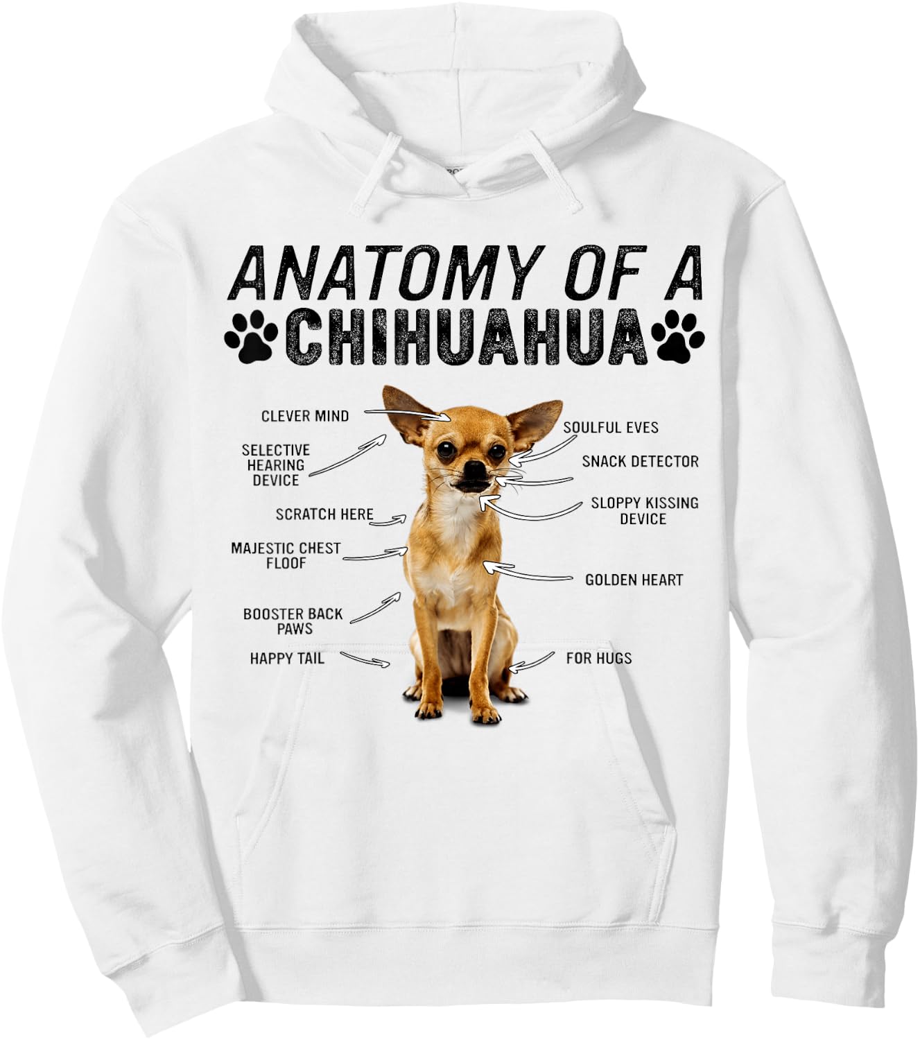 Anatomy of a Chihuahua Dog Funny Chihuahua Hoodie - Hoodie | White