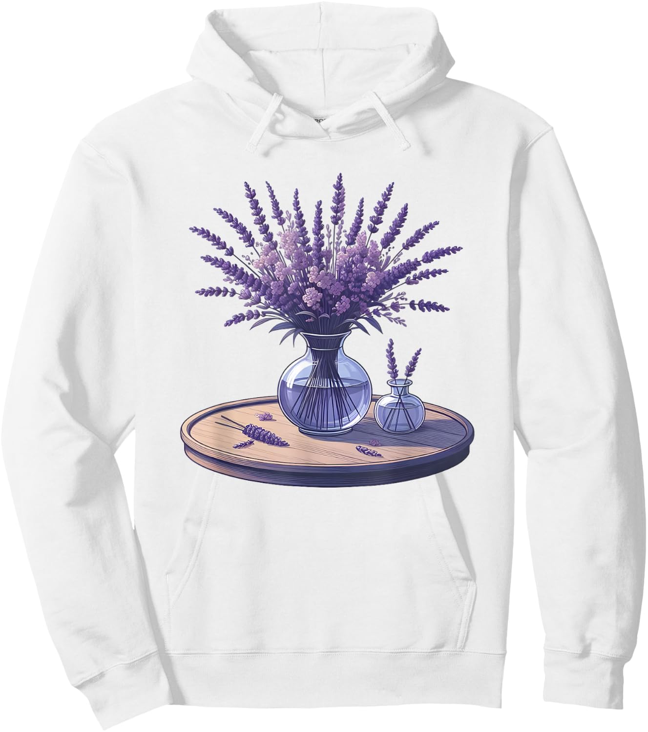 Lavender Flower , white, S Hoodie - Hoodie | White