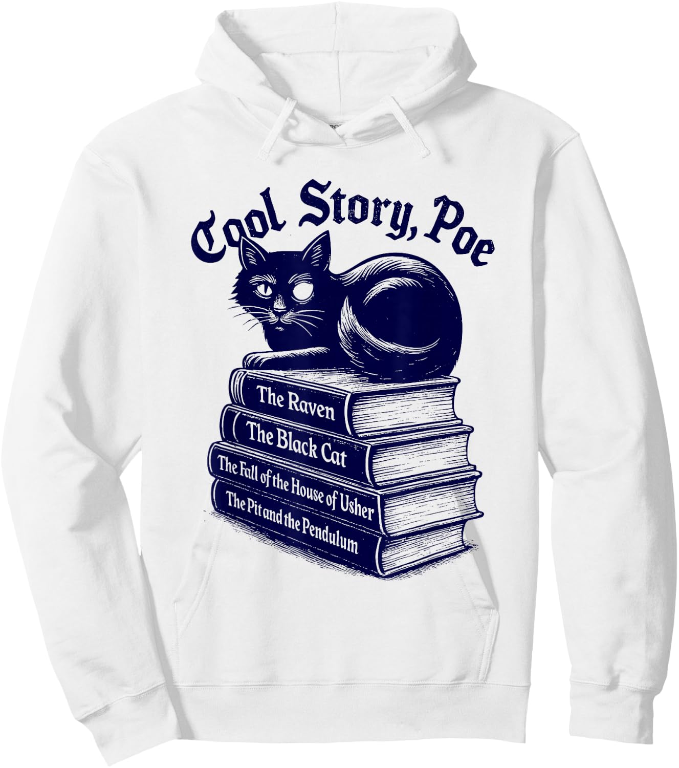 Cool Story Poe Black Cat Edgar Allan Poe Women Hoodie - Hoodie | White