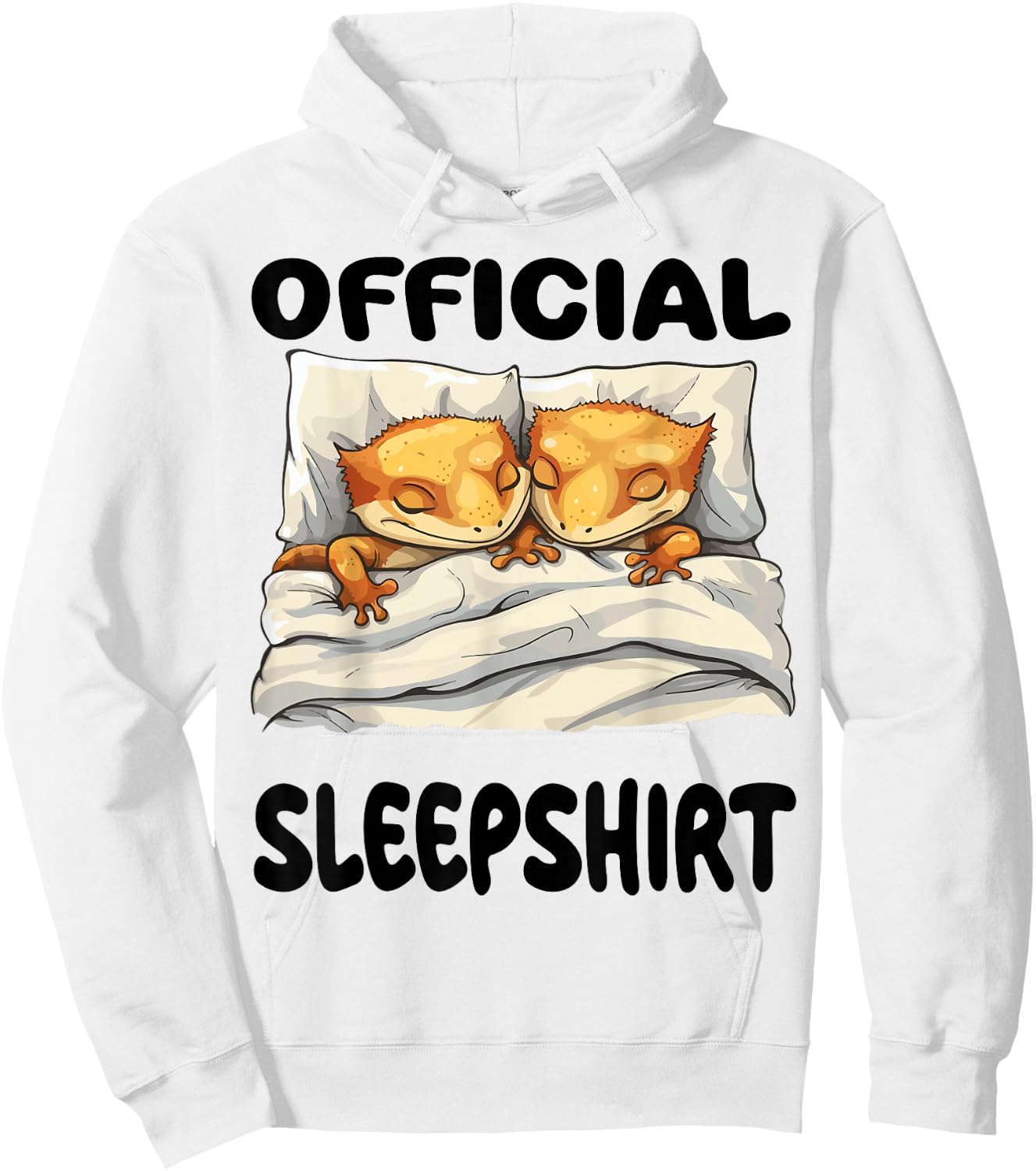 Crested Gecko Official Sleepshirt Pajamas Nightgown Hoodie - Hoodie | White