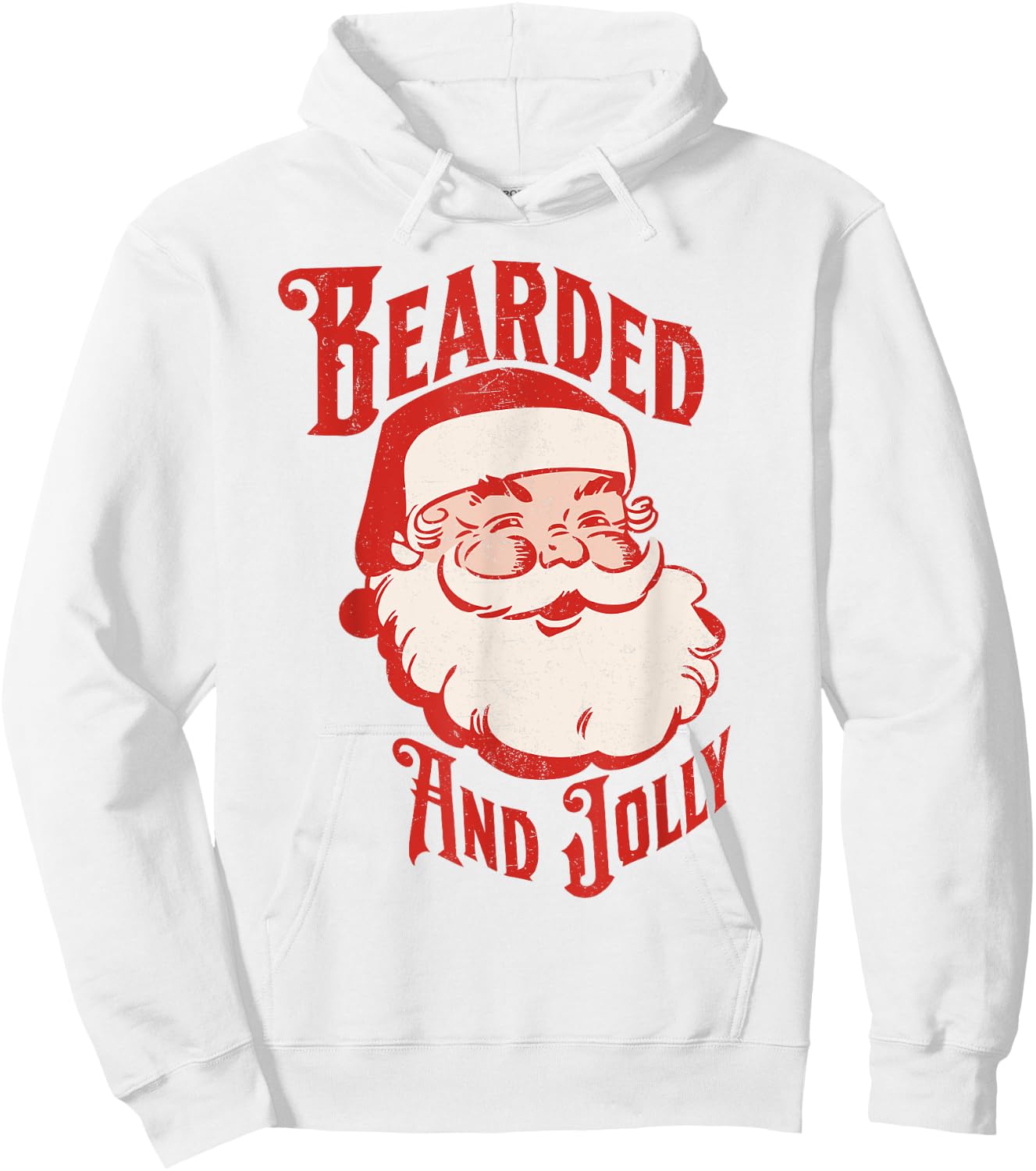 Bearded And Vintage Jolly Funny Santa Christmas Men Apparel Hoodie - Hoodie | White
