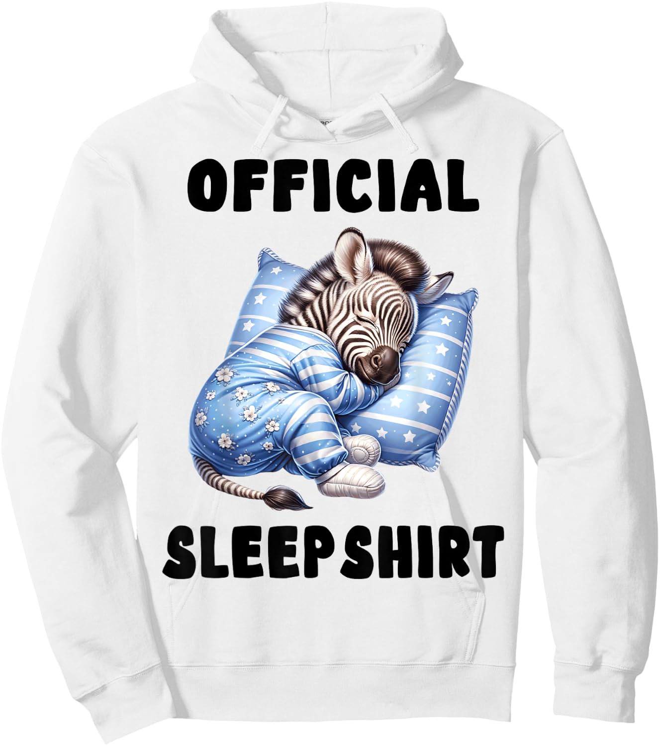 Zebra - Official Sleepshirt Pajamas Nightgown Hoodie - Hoodie | White