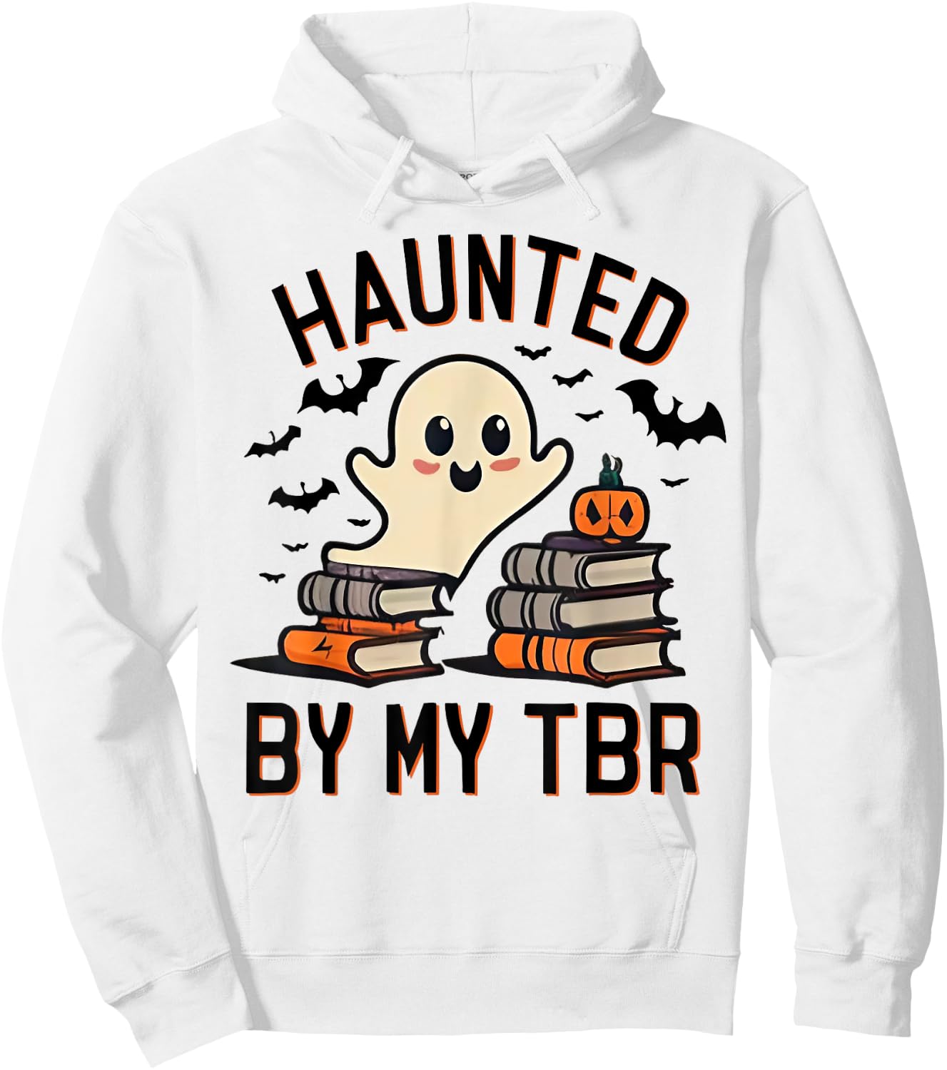 Haunted by My TBR Boo Halloween Book Hoodie - Hoodie | White