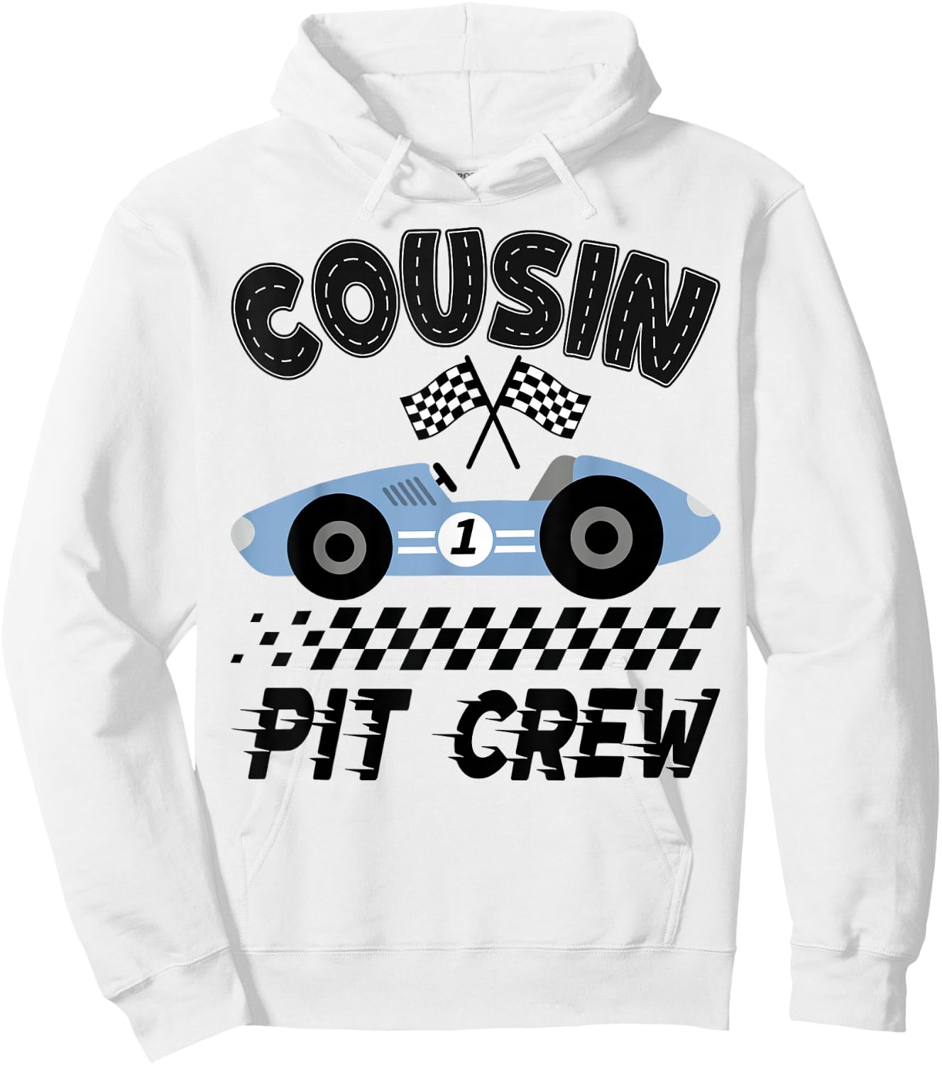 Cousin Pit Crew Race Car Birthday Boy Racing Family Hoodie - Hoodie | White