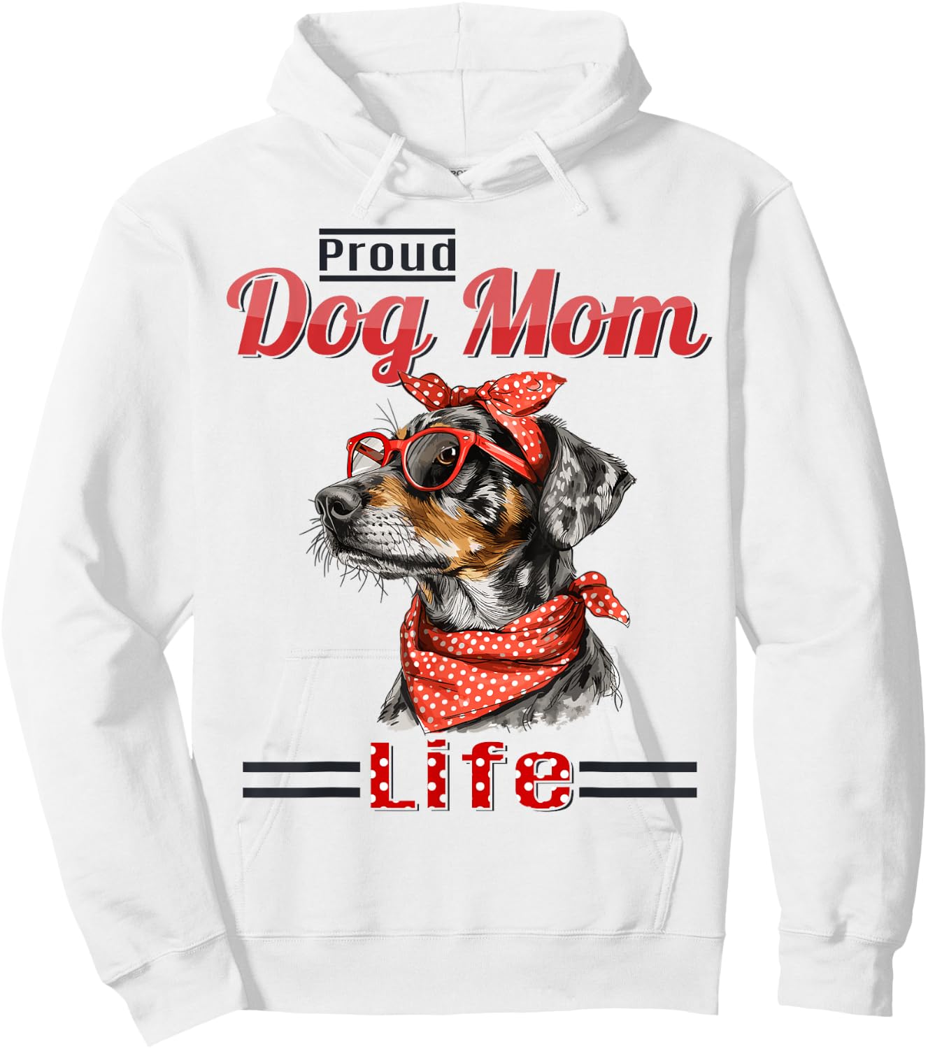 Catahoula Leopard Dog Proud Dog Mom life Hoodie - Hoodie | White
