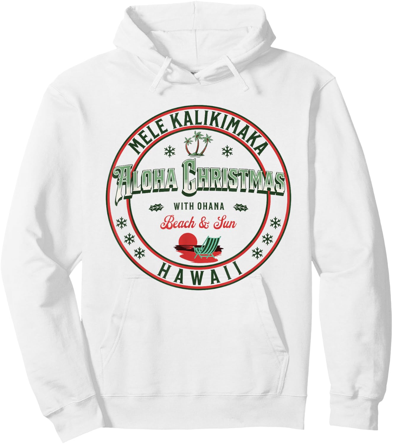 Hawaii Christmas - Mele Kalikimaka - Aloha - Ohana Hawaiian Hoodie - Hoodie | White