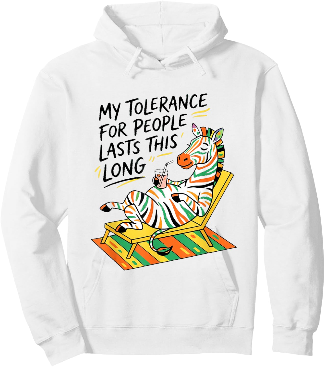 My Tolerance for People Lasts This Long Hoodie - Hoodie | White