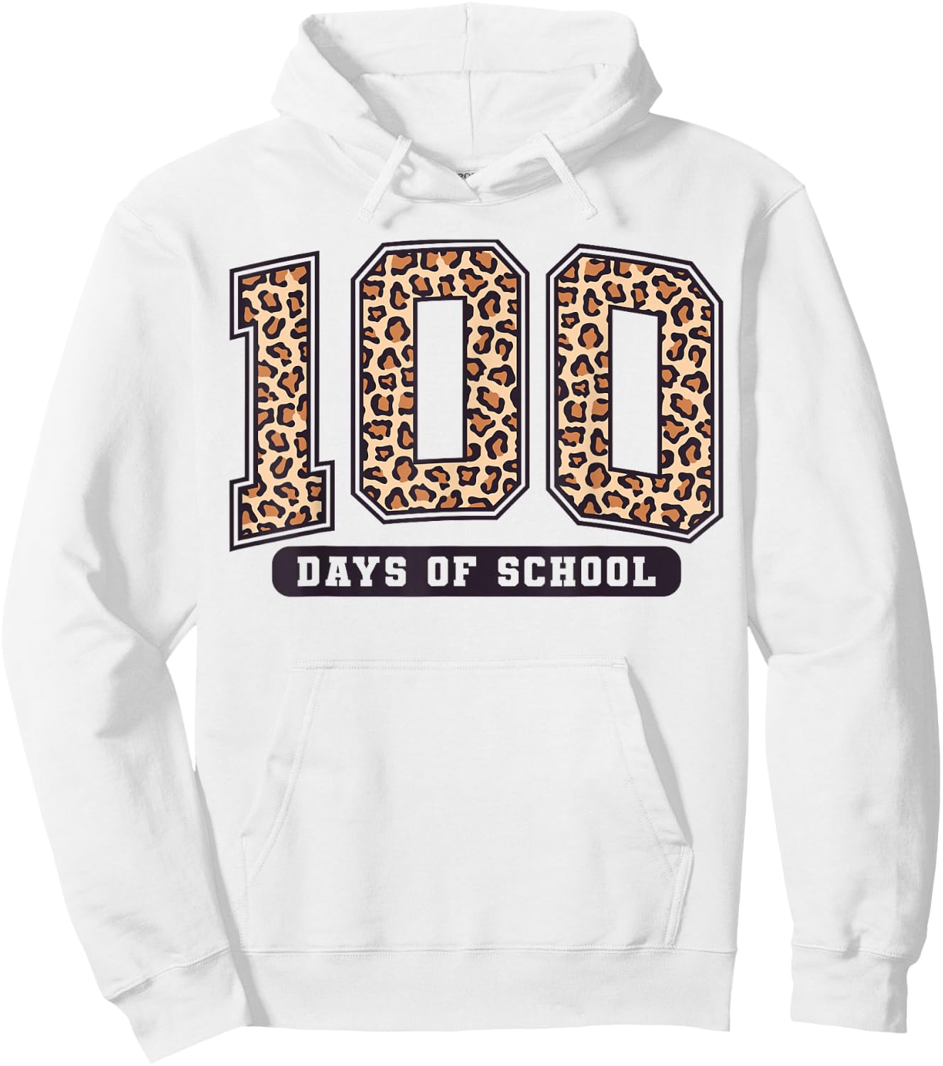 100 Days of School Leopard Teacher Women Girl 100th Day Hoodie - Hoodie | White