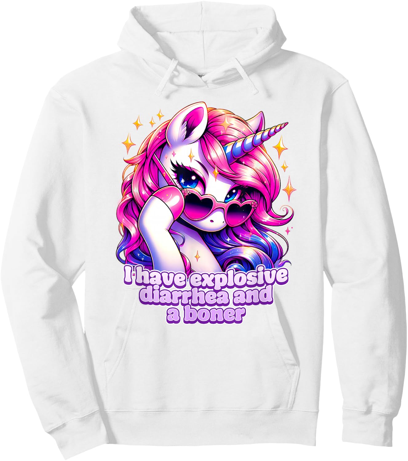 I have explosive diarrhea and a boner Funny inappropriate Hoodie - Hoodie | White