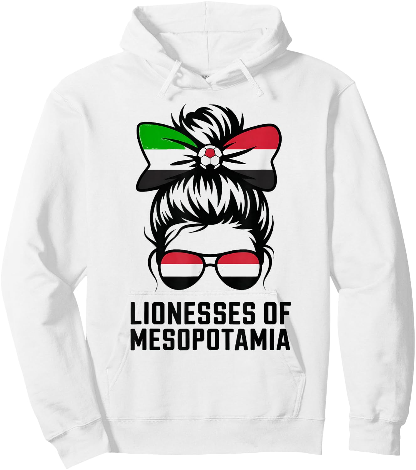 Proud Iraqi Girl Iraq Match Slogan Game Day Matching Fan Hoodie - Hoodie | White
