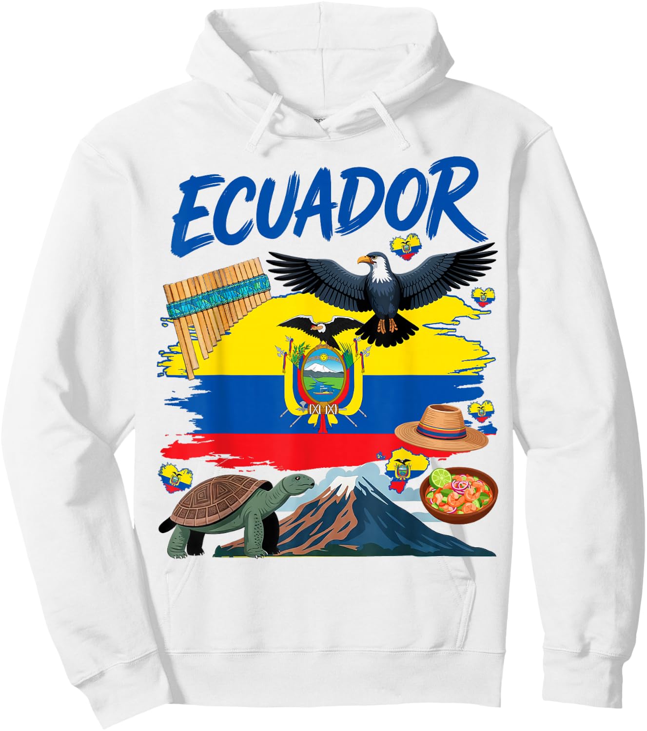 Ecuadorian Flag Outfit Idea for Kids Ecuador Cultural Themed Hoodie - Hoodie | White