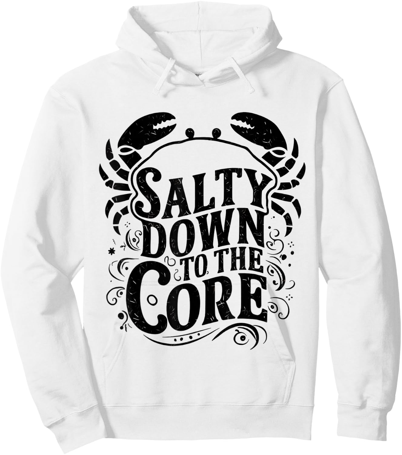 Salty Down To The Core Crab Hoodie - Hoodie | White